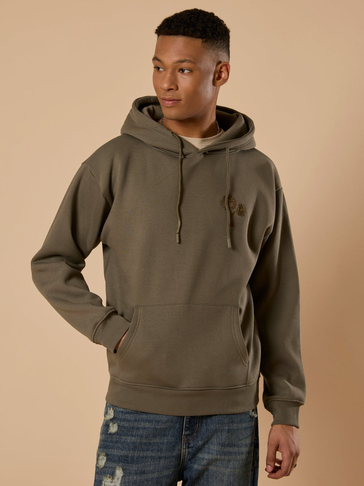 Drift - Printed Hoodie - Olive Green - Espanshe