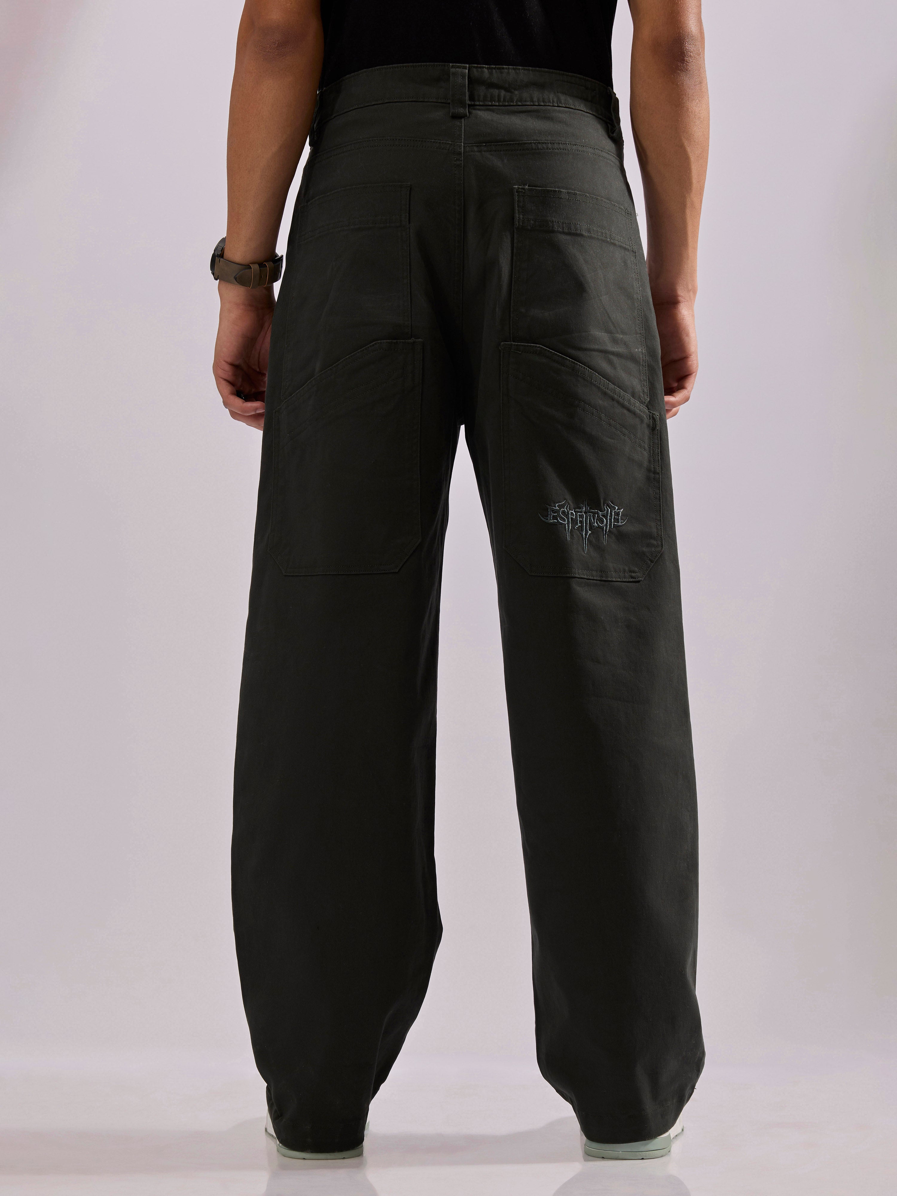  Men's Super Baggy Cargo Pant in Dark Green

