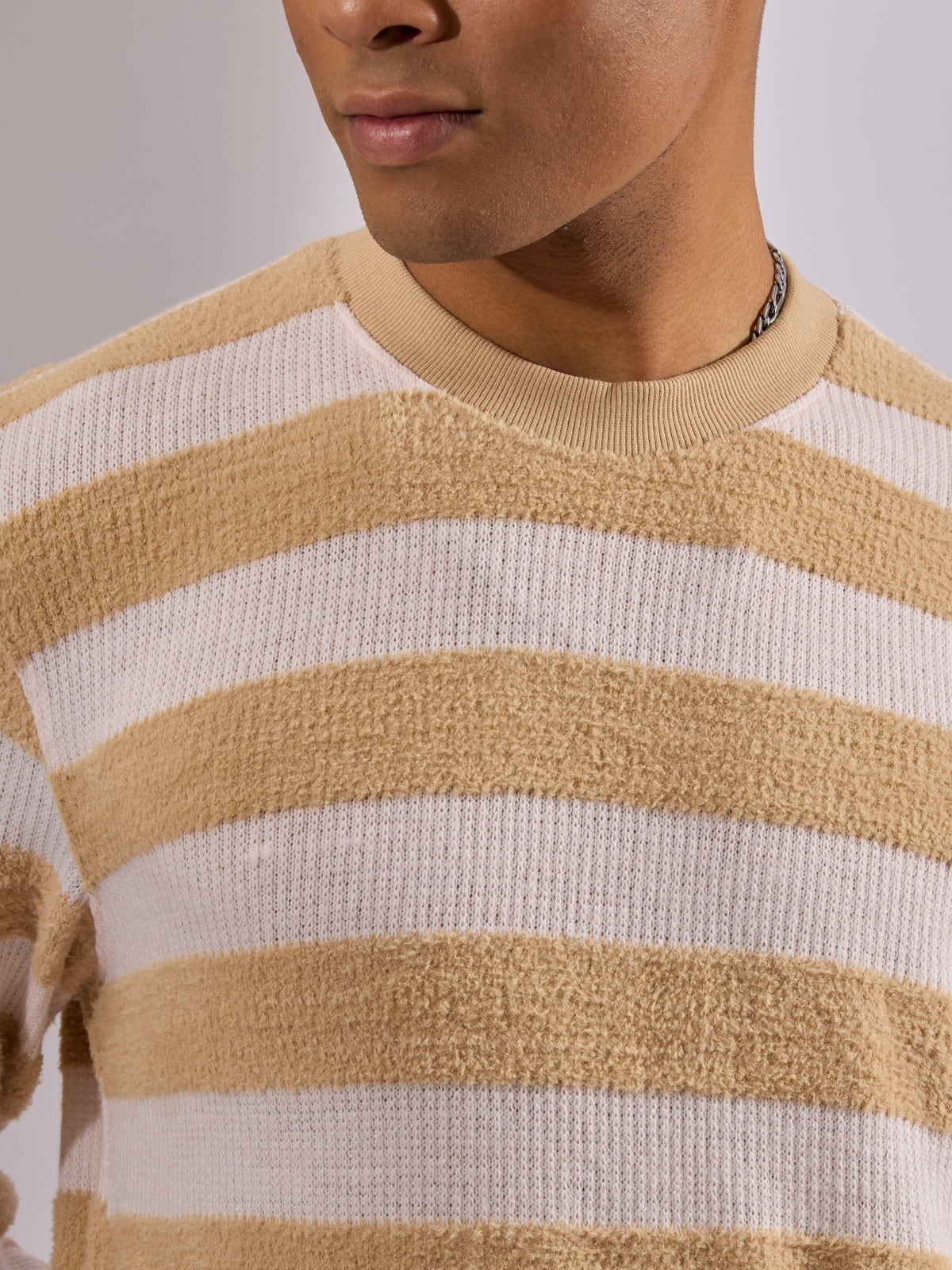 Swyft - Striped Crew neck Sweater - Yellow - Espanshe