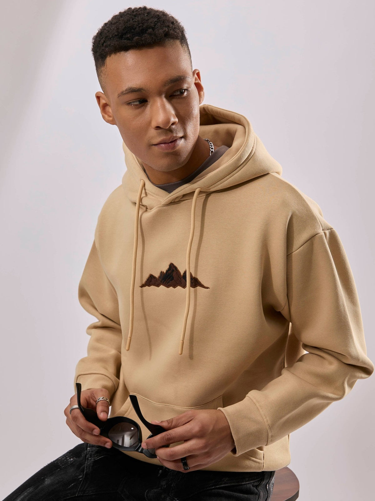 Drift - Printed Hoodie - Beige - Espanshe