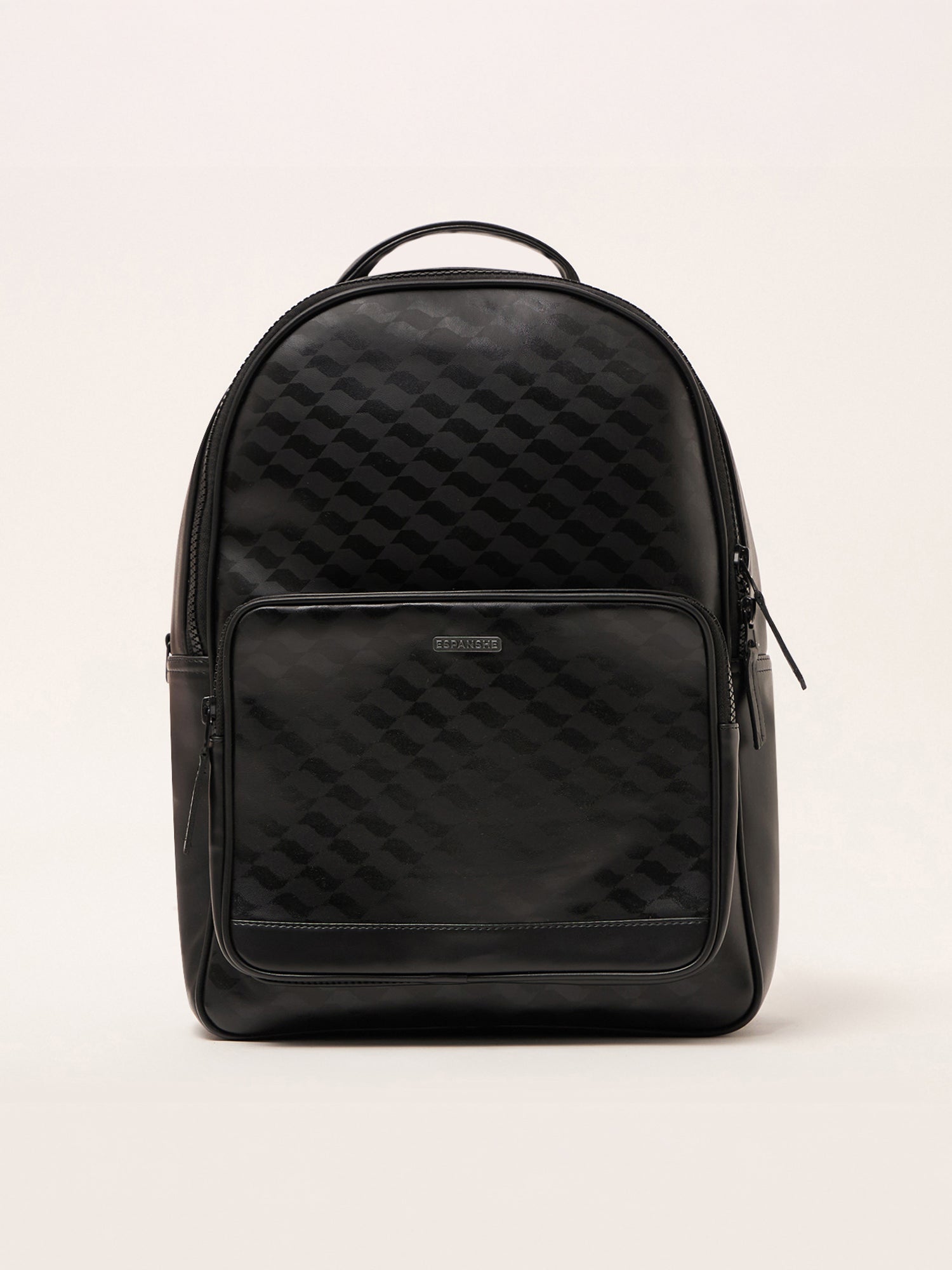 Blair - Black Monogram Leather Backpack