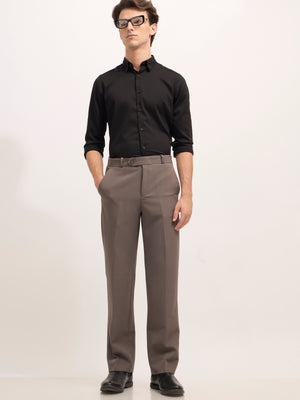 men's Straight Fit Formal Pant - dark gray
