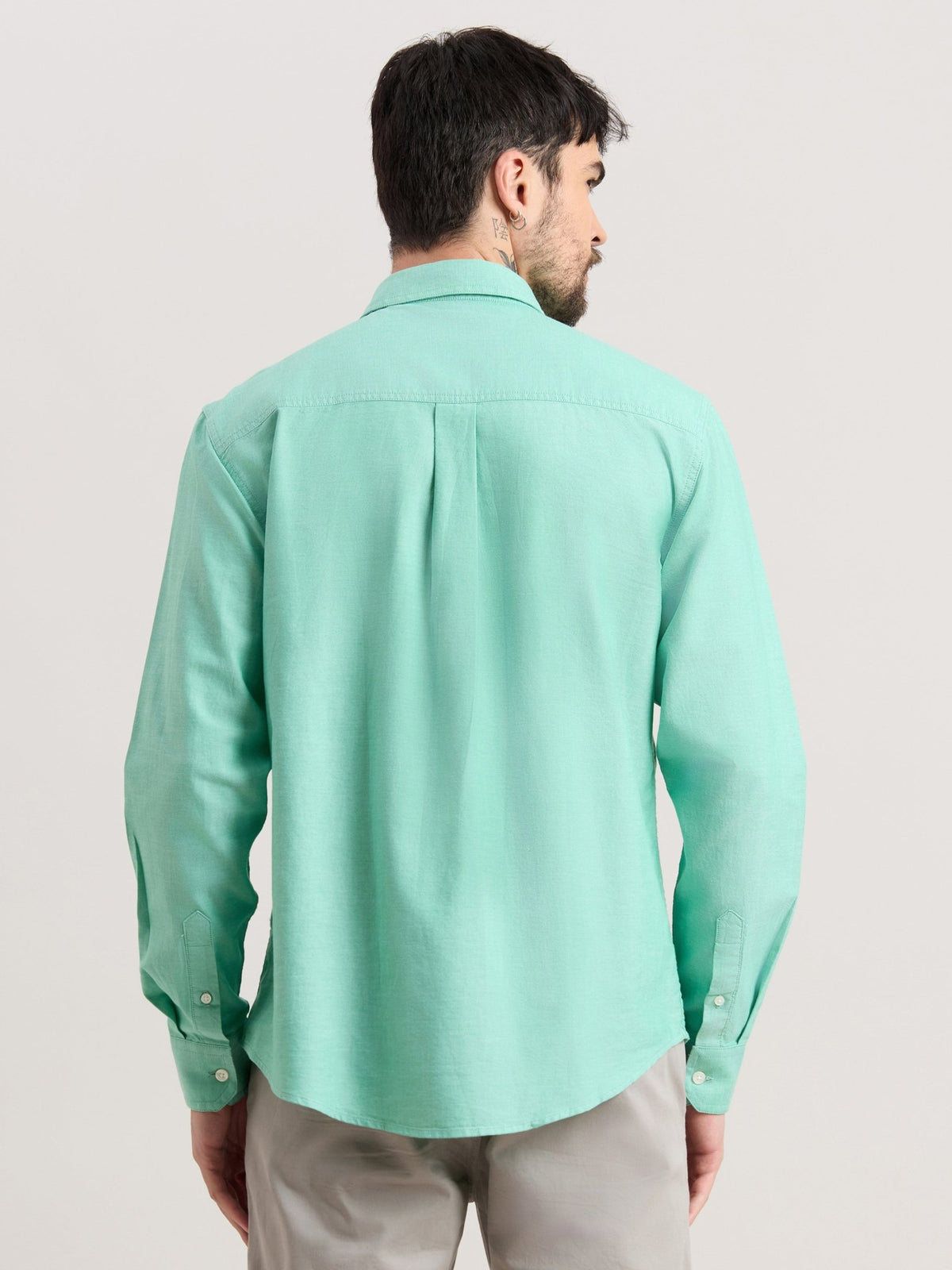 Zena - Relaxed Fit Oxford Shirt - Green - Espanshe