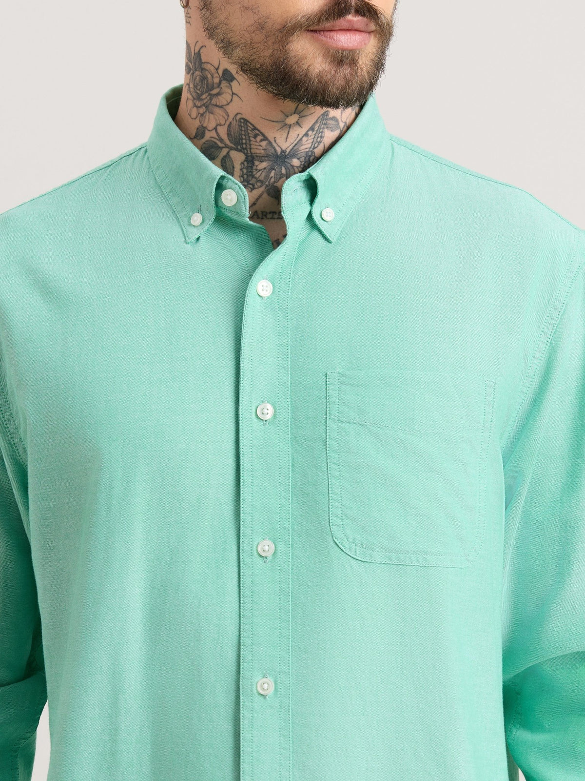 Zena - Relaxed Fit Oxford Shirt - Green - Espanshe
