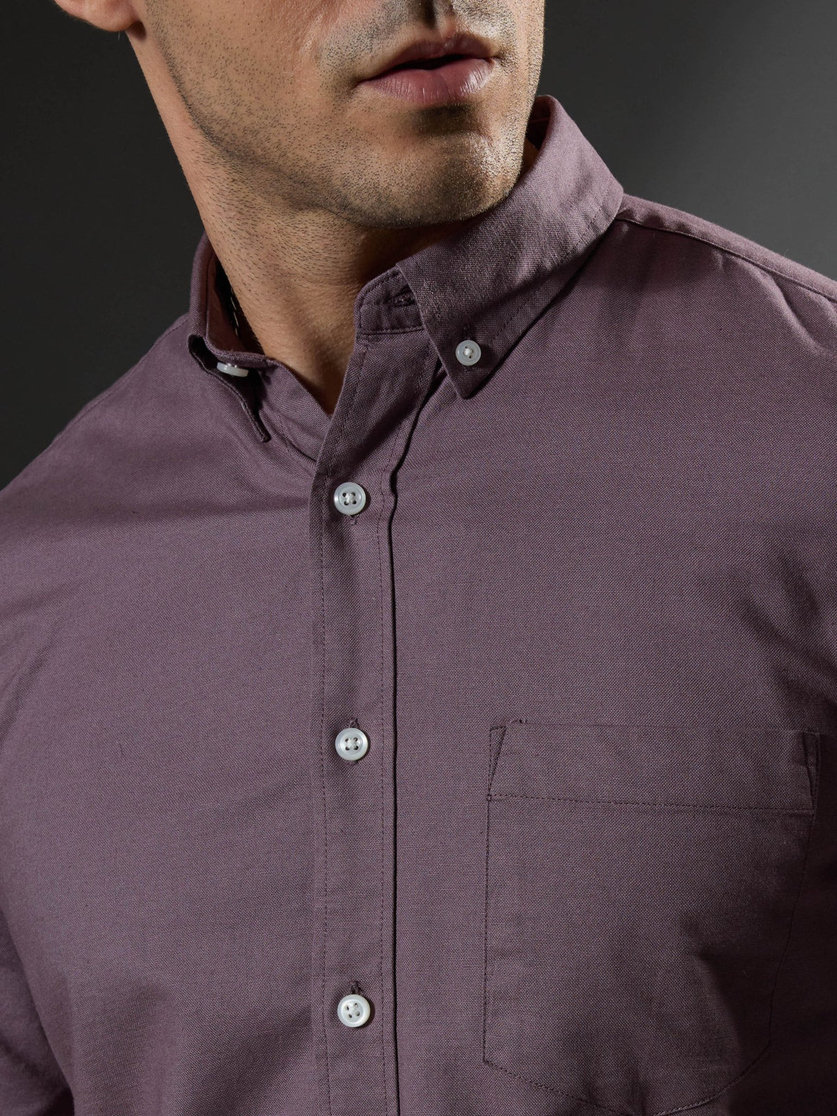 Classy - Turkish Fit Shirt With Elbow Patch - Pale Purple - Espanshe