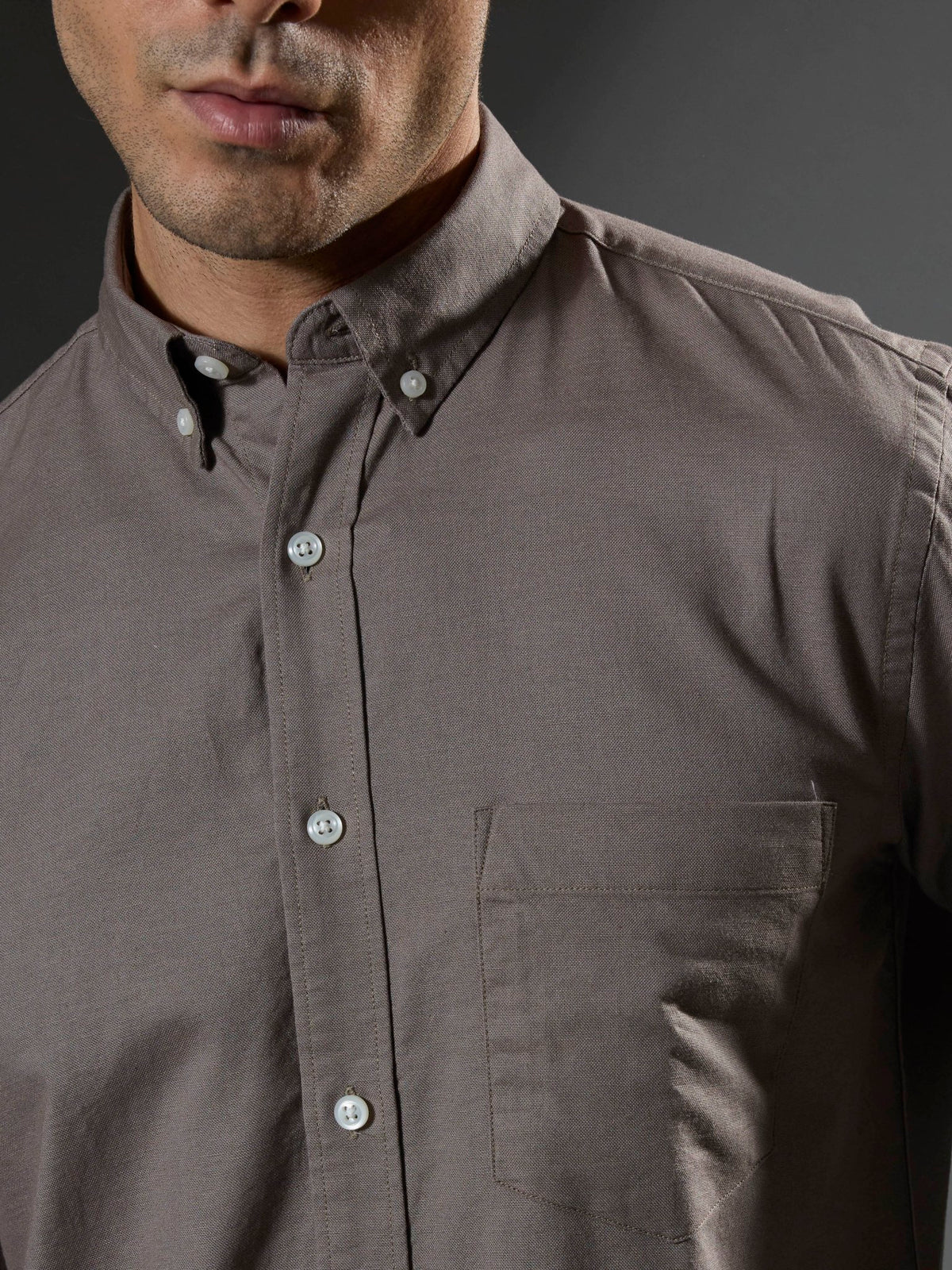 Classy - Turkish Fit Shirt With Elbow Patch - Dark Grey - Espanshe