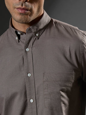 men's dark gray Turkish fit cotton shirt with breast pockets and elbow patches
men's shirt latest collection