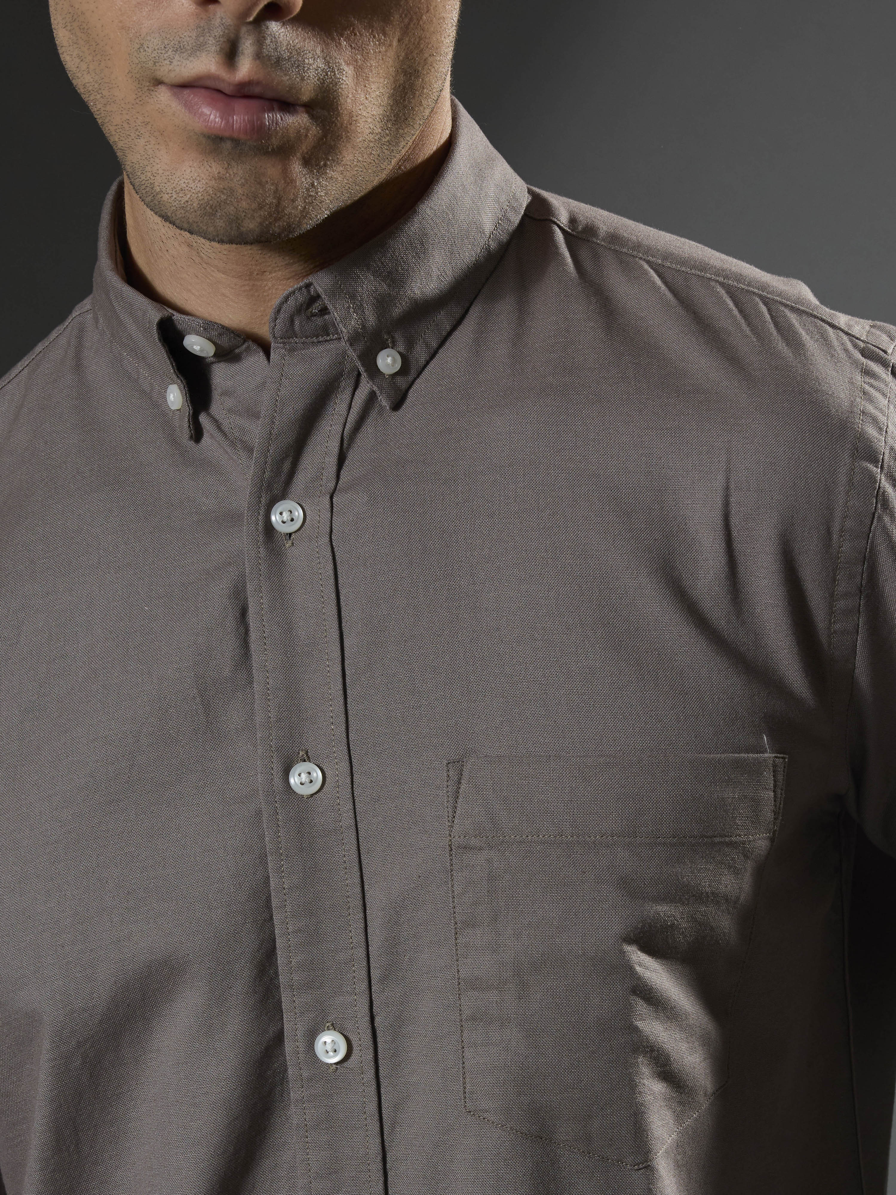 men's dark gray Turkish fit cotton shirt with breast pockets and elbow patches
men's shirt latest collection