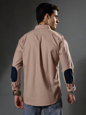 men's peach Turkish fit cotton shirt with breast pockets and elbow patches
men's shirt latest collection