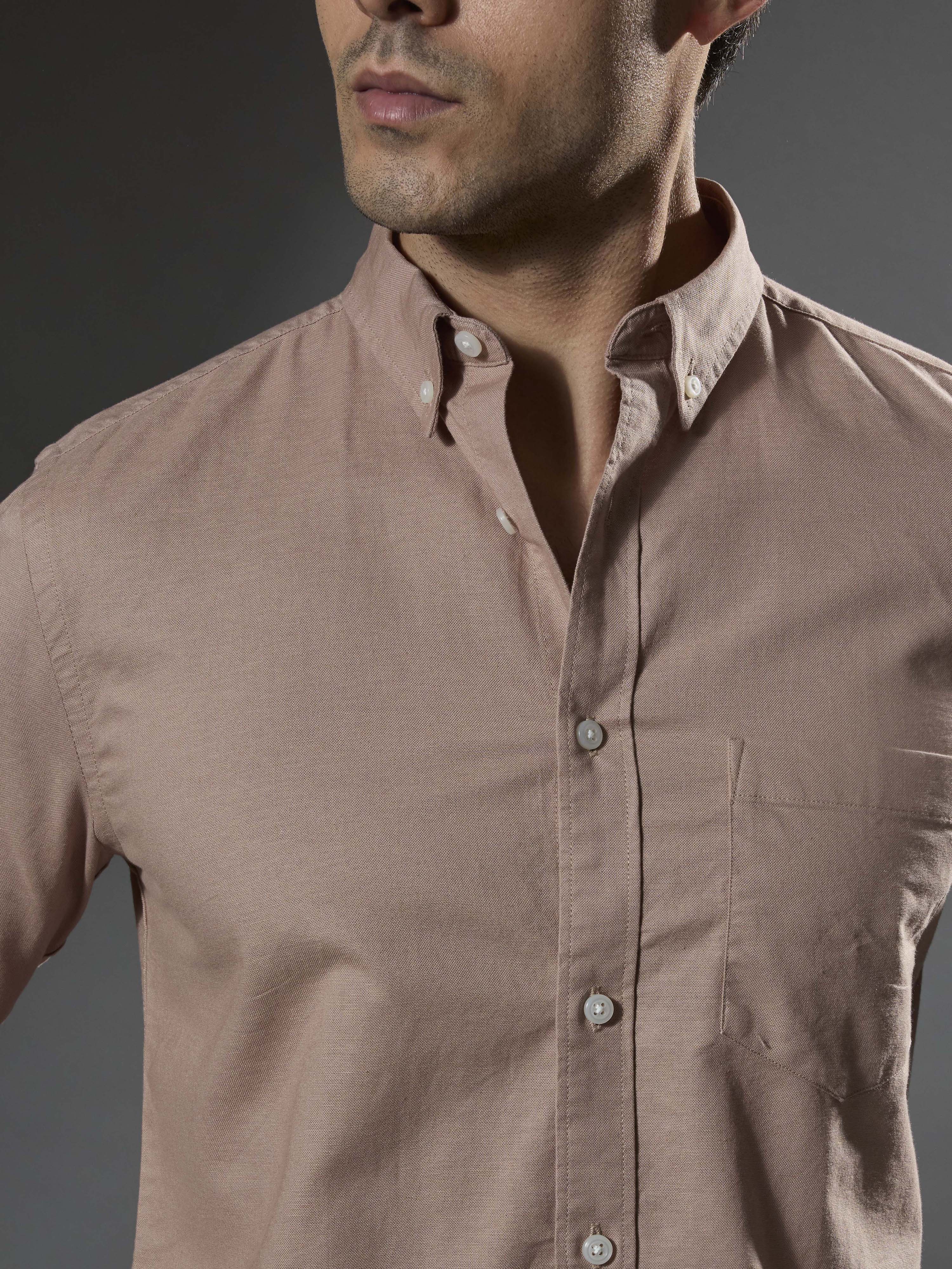 men's peach Turkish fit cotton shirt with breast pockets and elbow patches
men's shirt latest collection