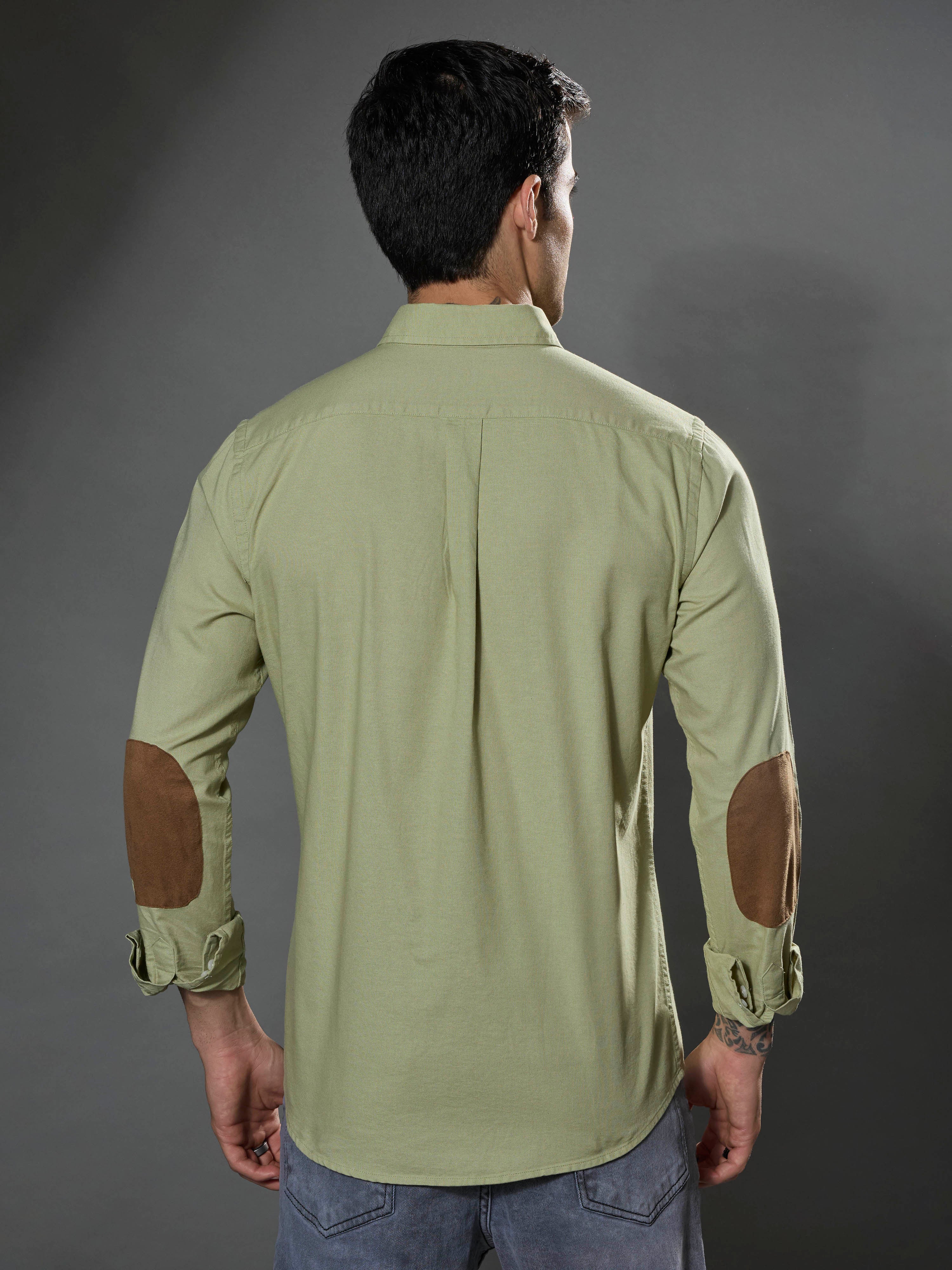 men's pastel green Turkish fit cotton shirt with breast pockets and elbow patches
men's shirt latest collection