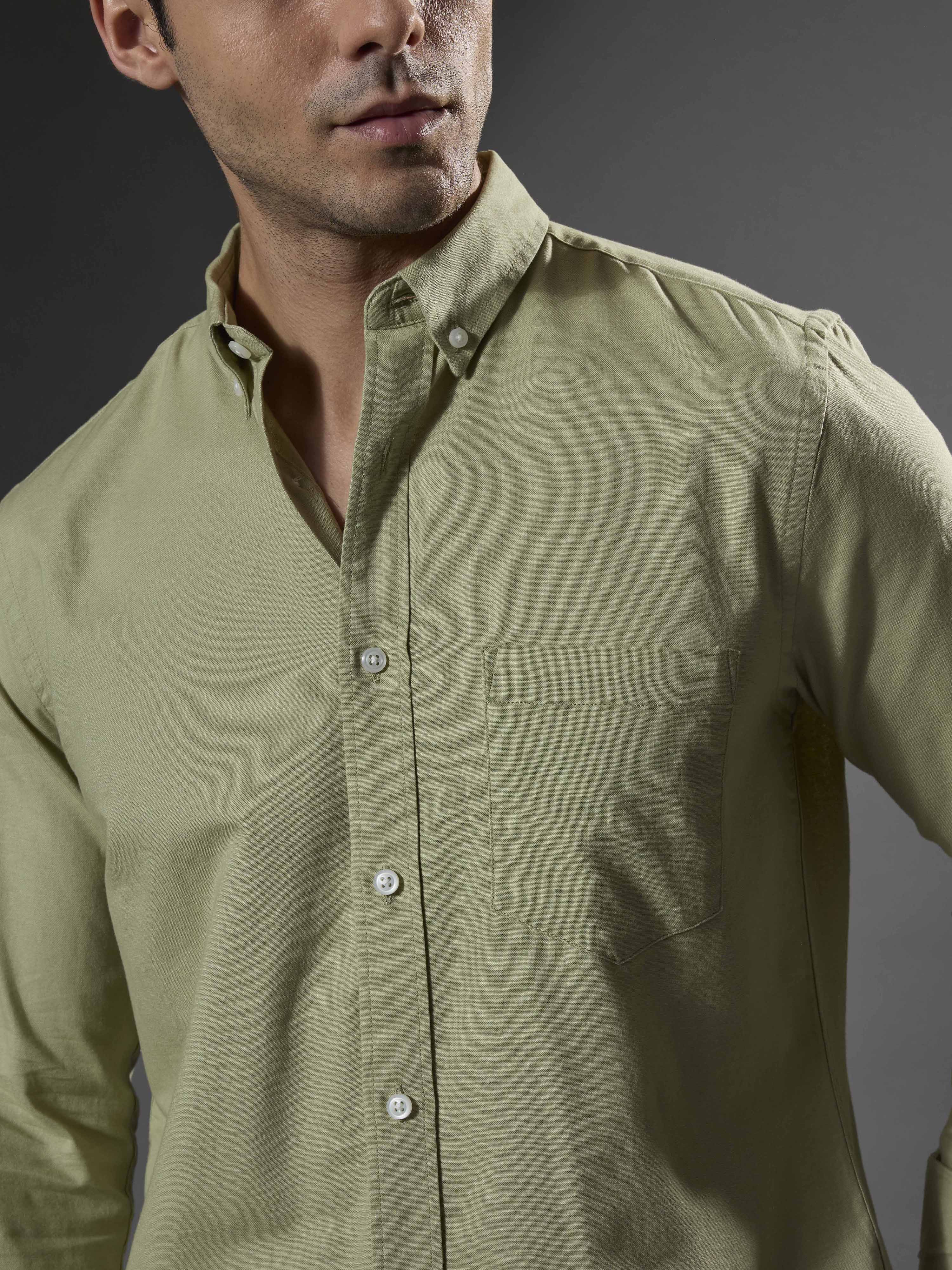men's pastel green Turkish fit cotton shirt with breast pockets and elbow patches
men's shirt latest collection