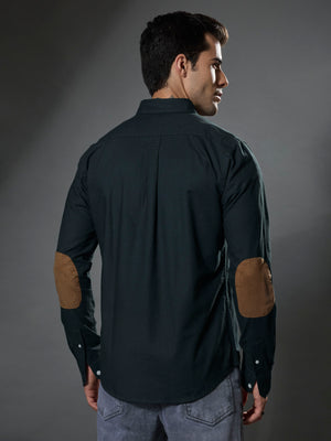 men's dark green Turkish fit cotton shirt with breast pockets and elbow patches
men's shirt latest collection