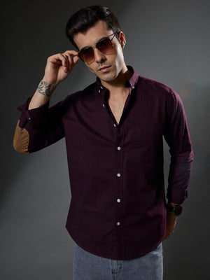 men's maroon Turkish fit cotton shirt with breast pockets and elbow patches
men's shirt latest collection
