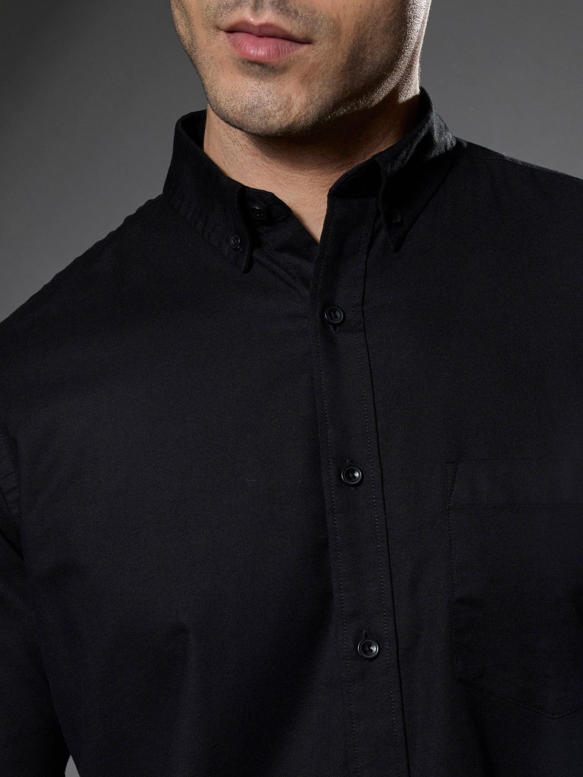 Classy - Turkish Fit Shirt with Elbow Patch - Black - Espanshe