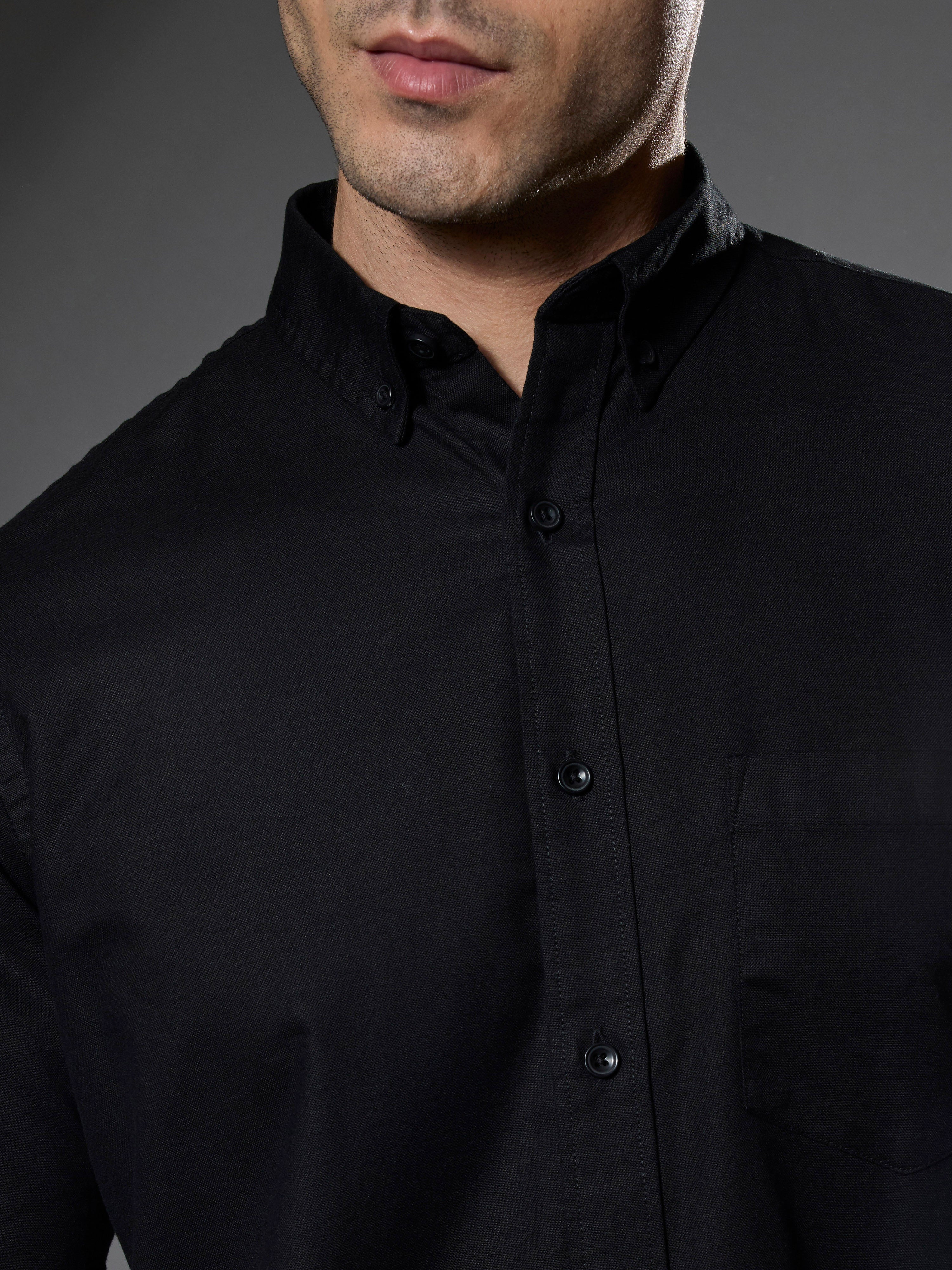 men's black Turkish fit cotton shirt with breast pockets and elbow patches
men's shirt latest collection