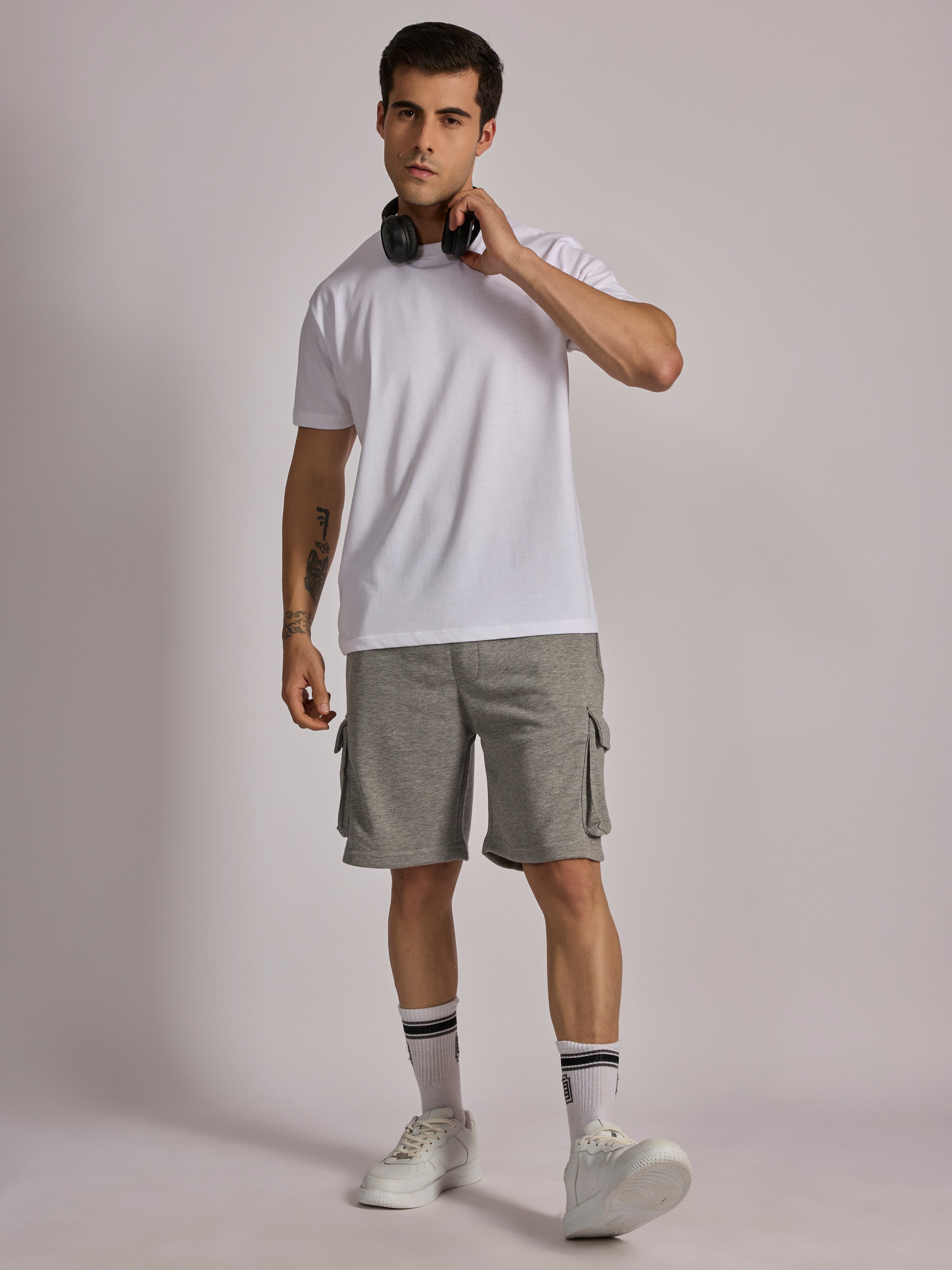men's cargo shorts in gray