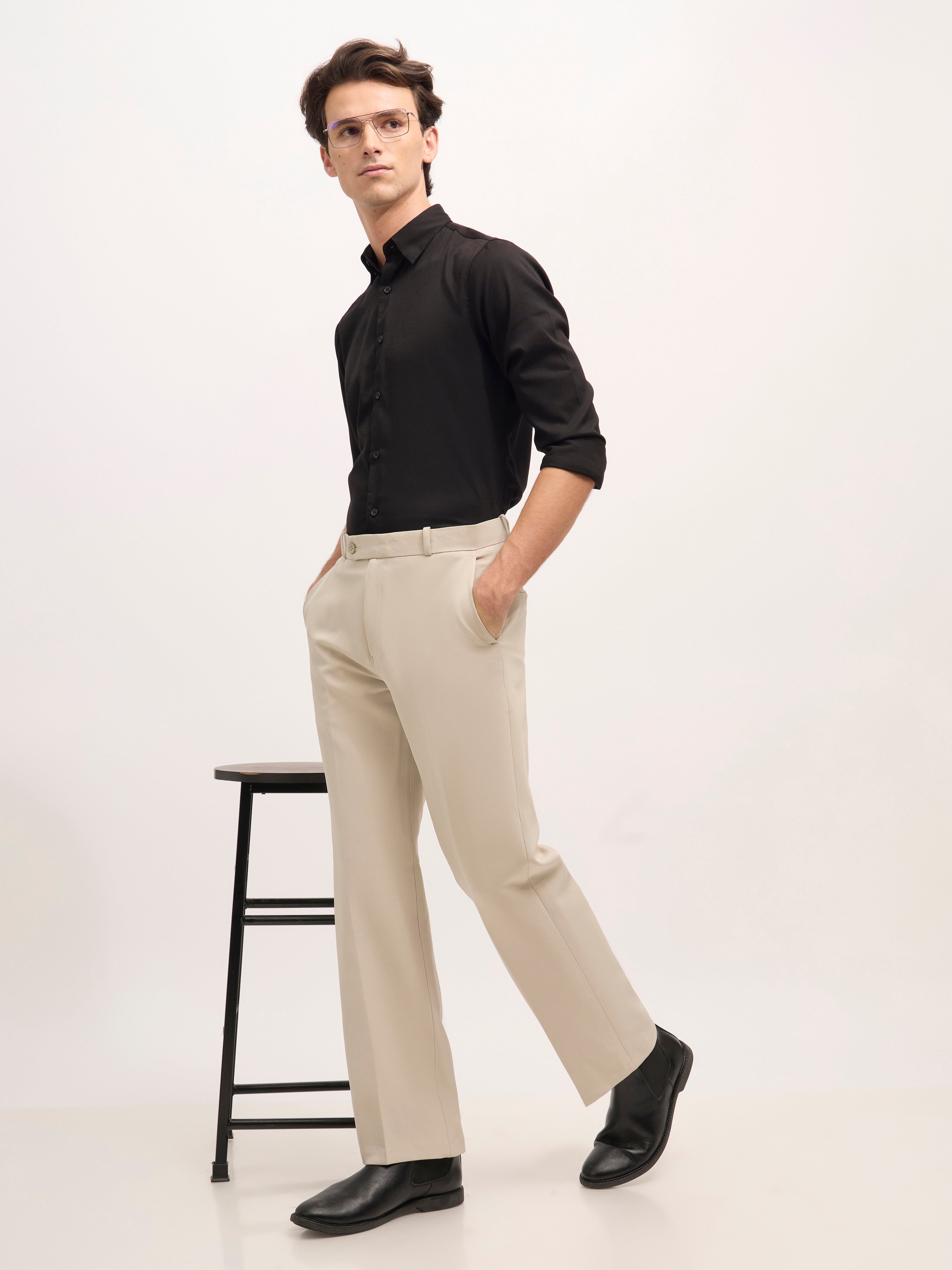 men's Straight Fit Formal Pant - squirrel gray
