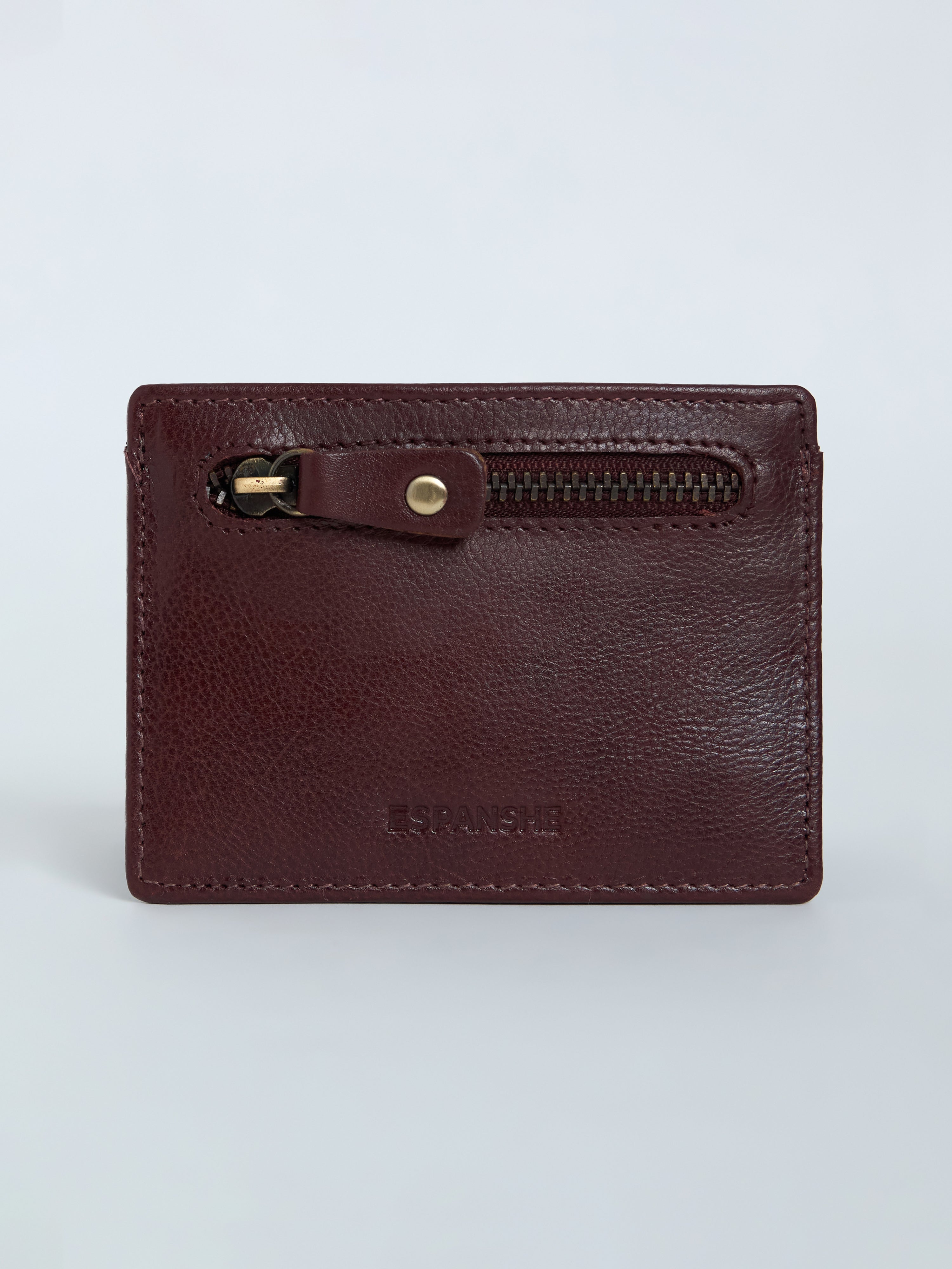 Arctic-9 - Card Holder Leather Zip Wallet - Cherry Red