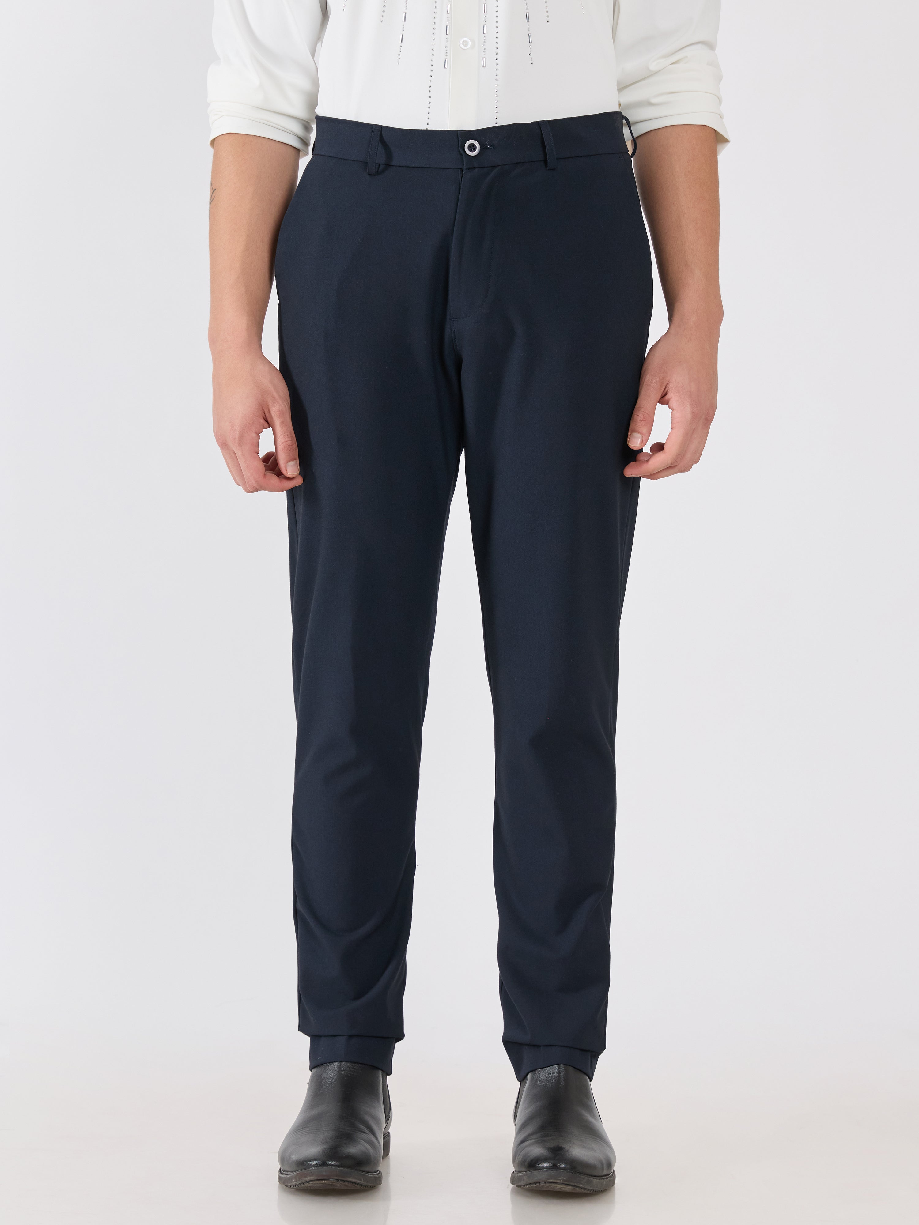 Men's Slim Fit Formal Pant - navy blue