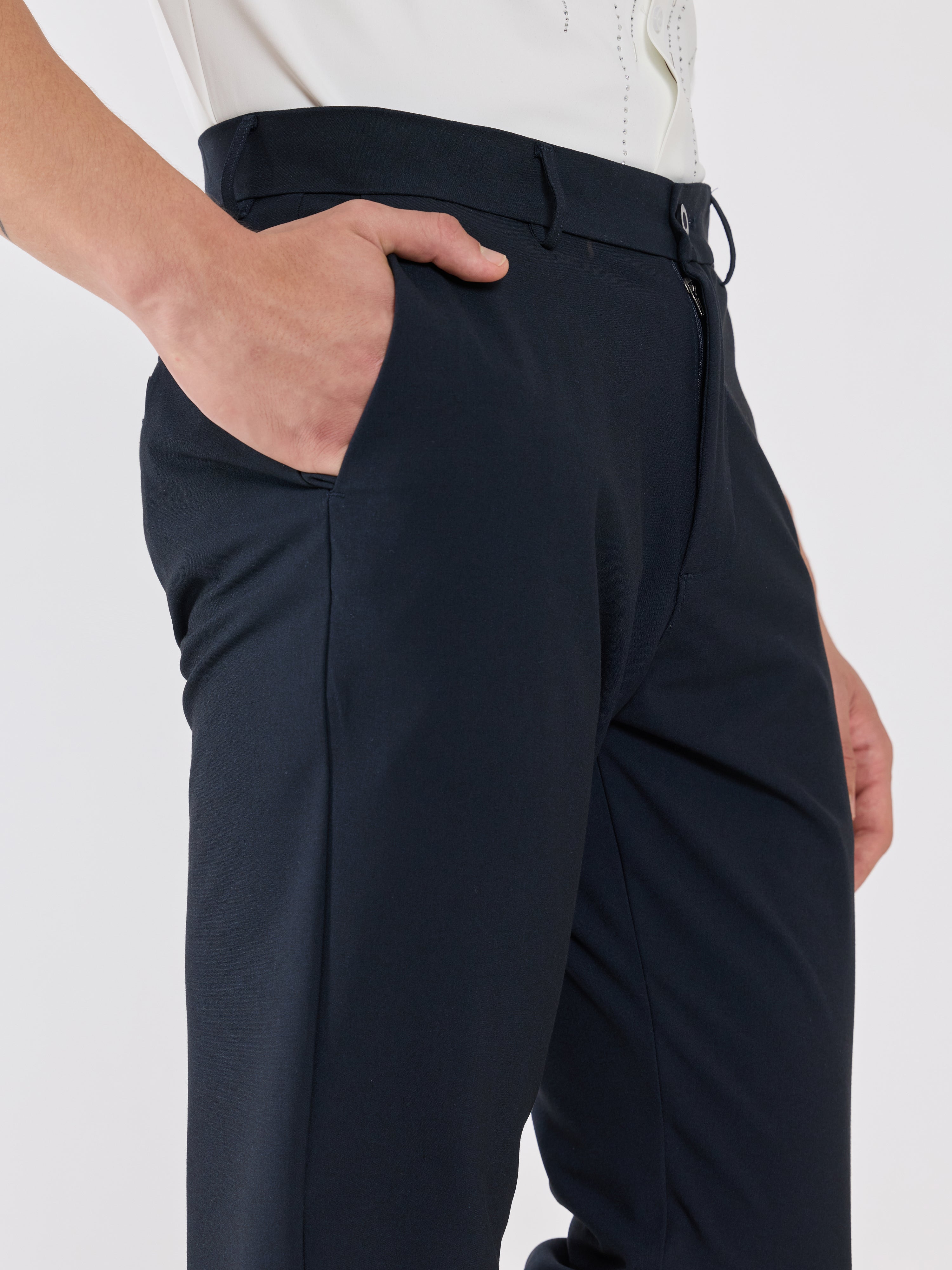 Men's Slim Fit Formal Pant - navy blue