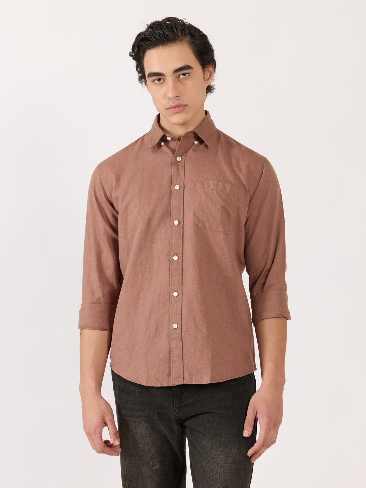 Taloko - Relaxed Linen Shirt - Light Brown - Espanshe