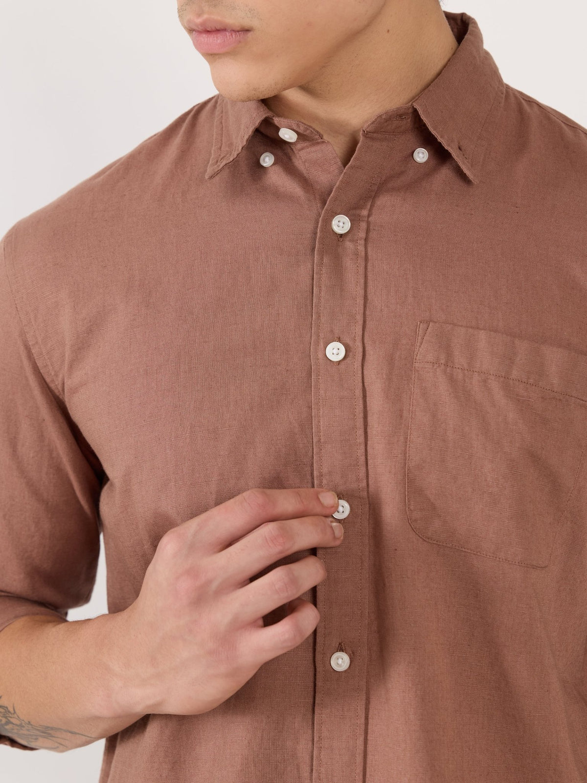 Taloko - Relaxed Linen Shirt - Light Brown - Espanshe