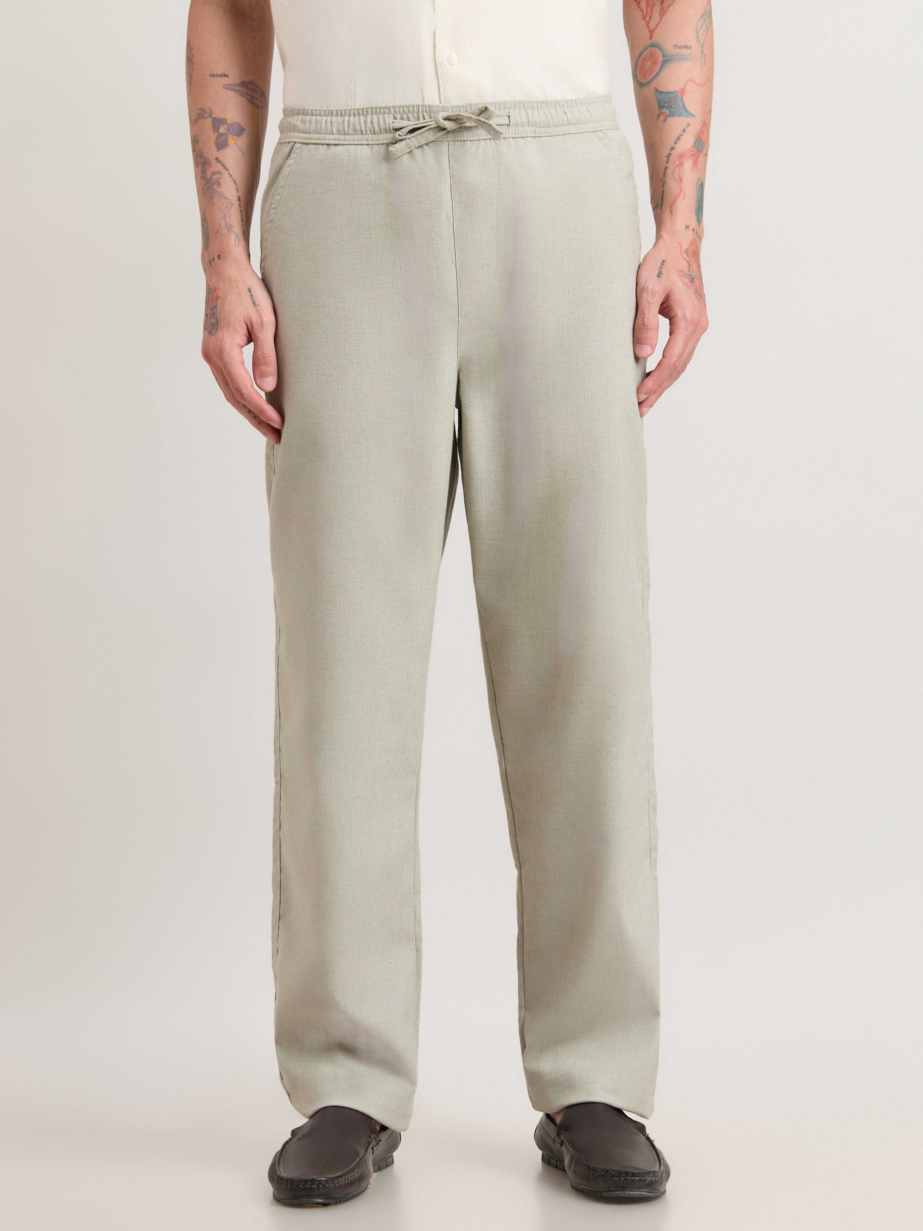 Nesisor - Straight Fit Casual Pant - Fog Green