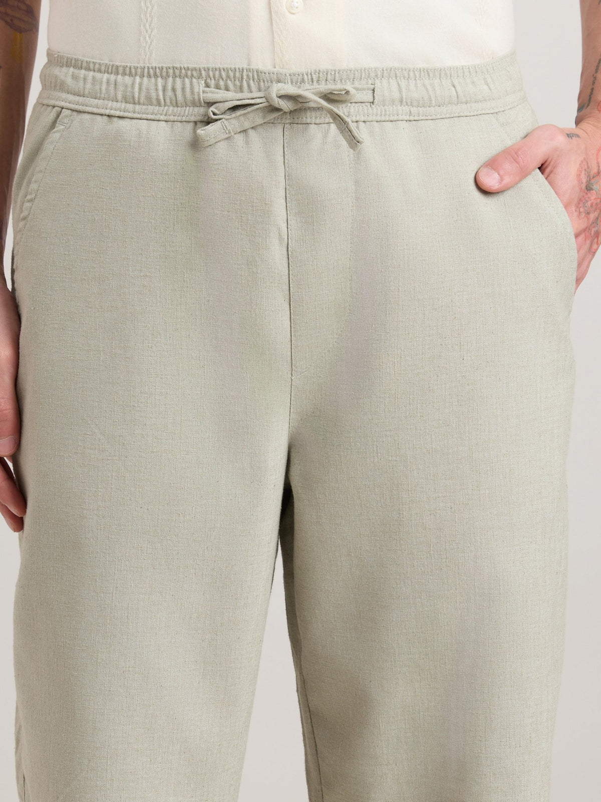 Nesisor - Straight Fit Casual Pant - Fog Green - Espanshe