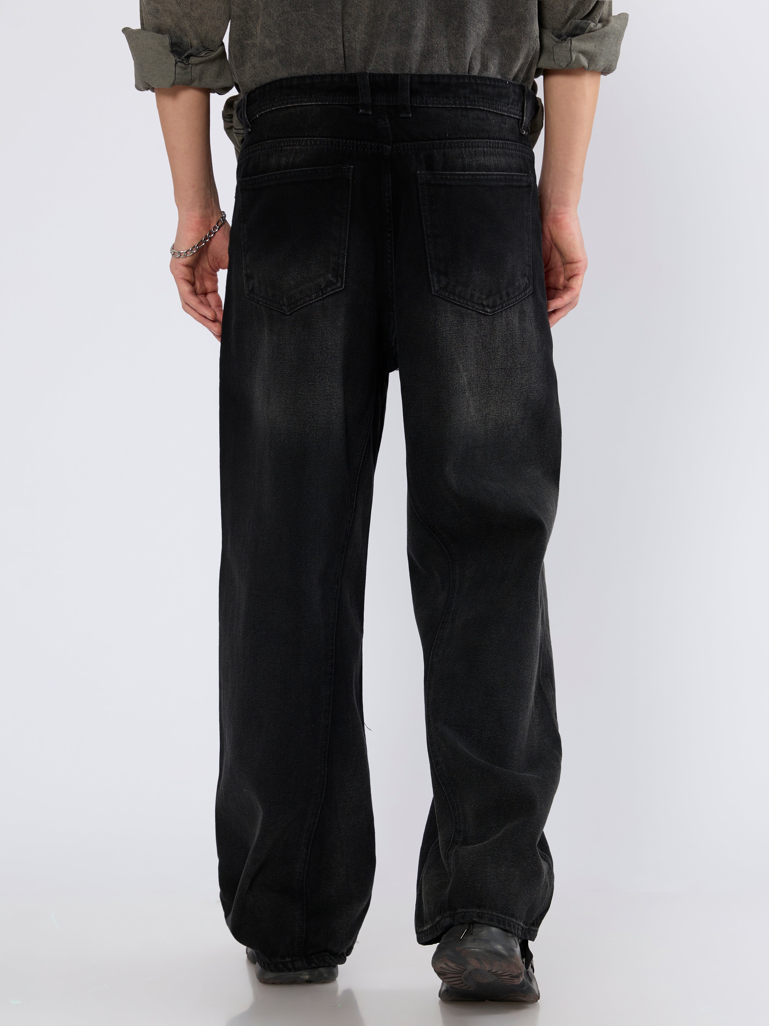 Men's  Baggy Jeans in Black Shade
