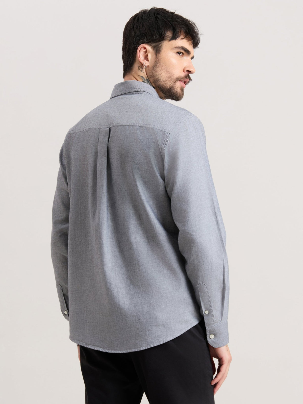 Zena - Relaxed Fit Oxford Shirt - Dark Grey - Espanshe