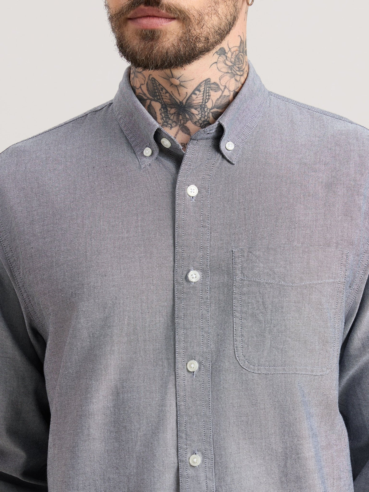 Zena - Relaxed Fit Oxford Shirt - Dark Grey - Espanshe
