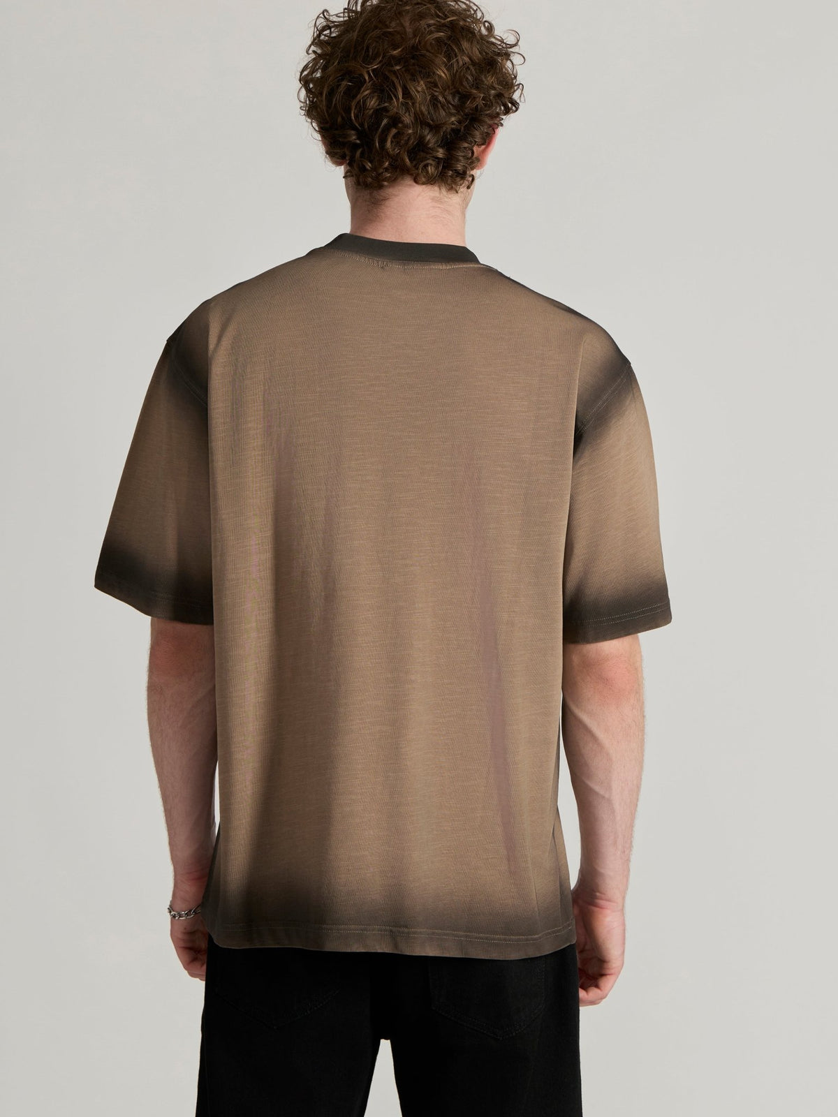 Lona - Wave Printed Baggy T-Shirt - Brown - Espanshe