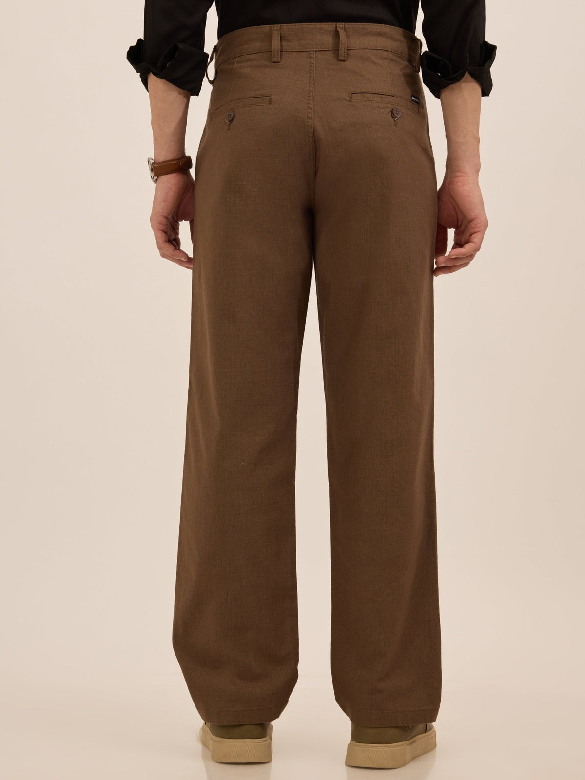 Tokarev - Comfort Fit Cotton Trousers - Brown - Espanshe