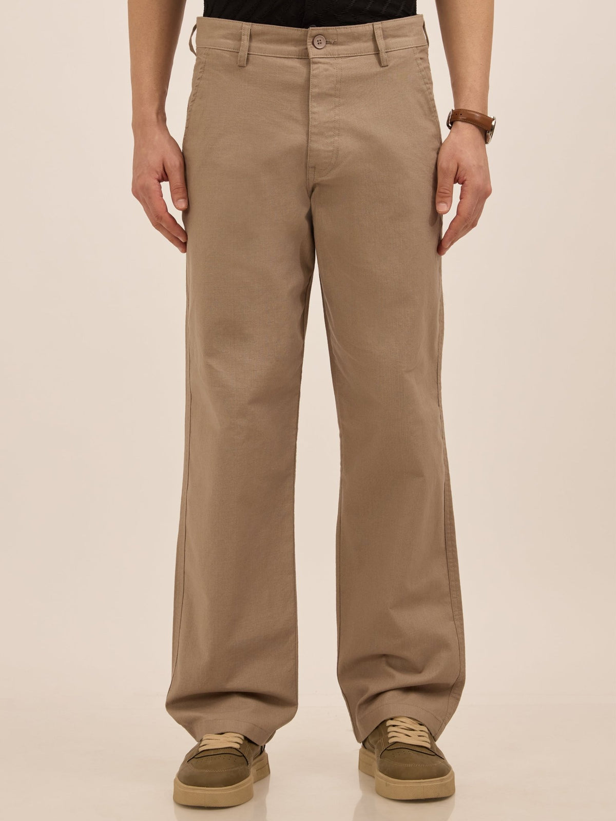 Tokarev - Comfort Fit Cotton trousers - Beige - Espanshe