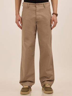 Men's comfort Fit Cotton Trouser -  beige
