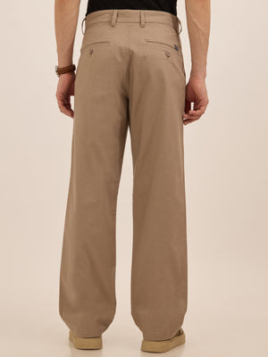Men's comfort Fit Cotton Trouser -  beige