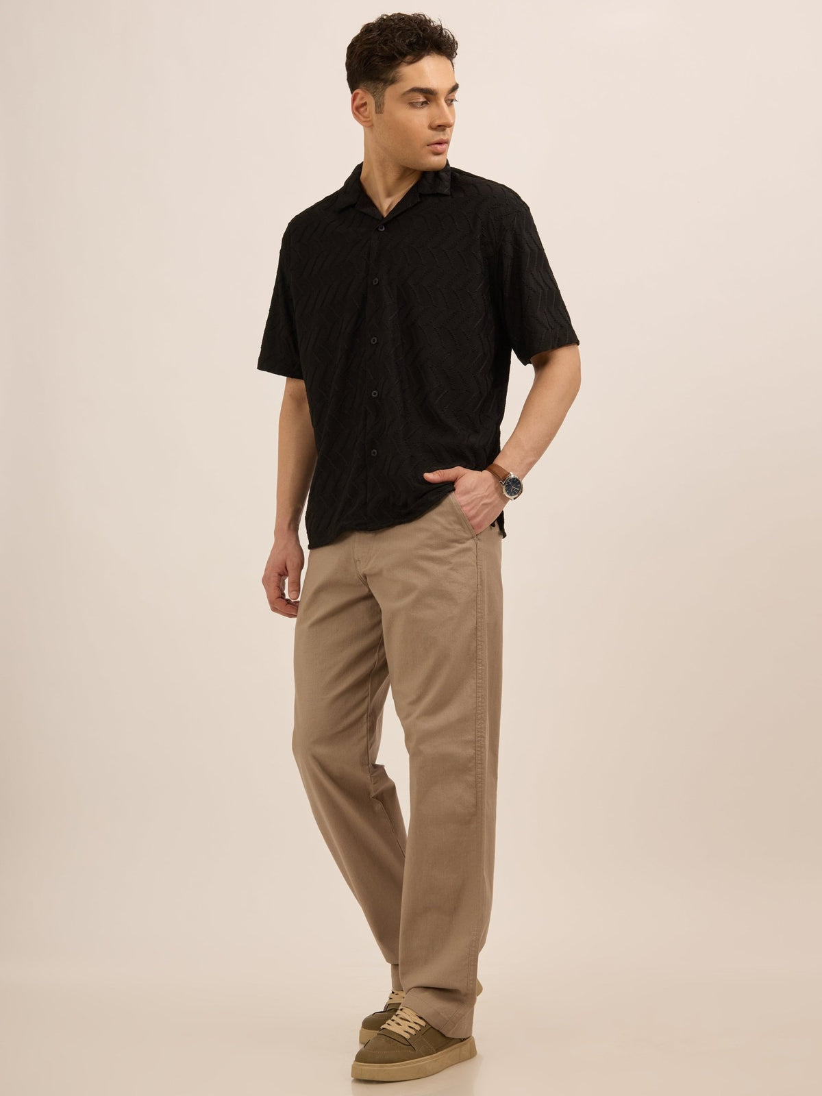 Tokarev - Comfort Fit Cotton trousers - Beige - Espanshe