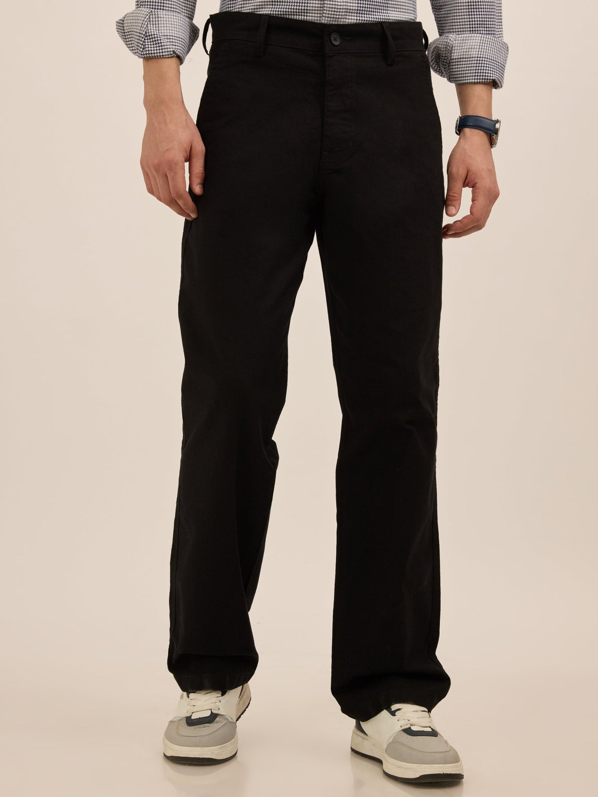 Tokarev - Comfort Fit Cotton trousers - Black - Espanshe