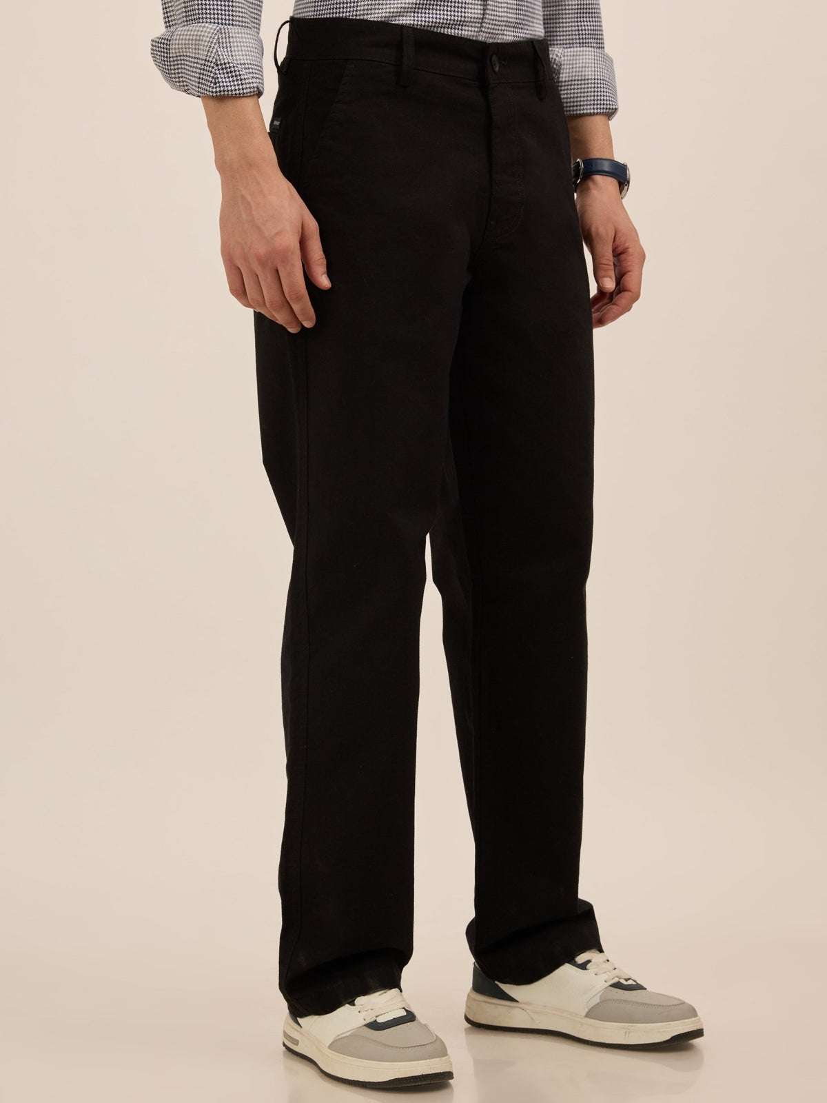 Tokarev - Comfort Fit Cotton trousers - Black - Espanshe