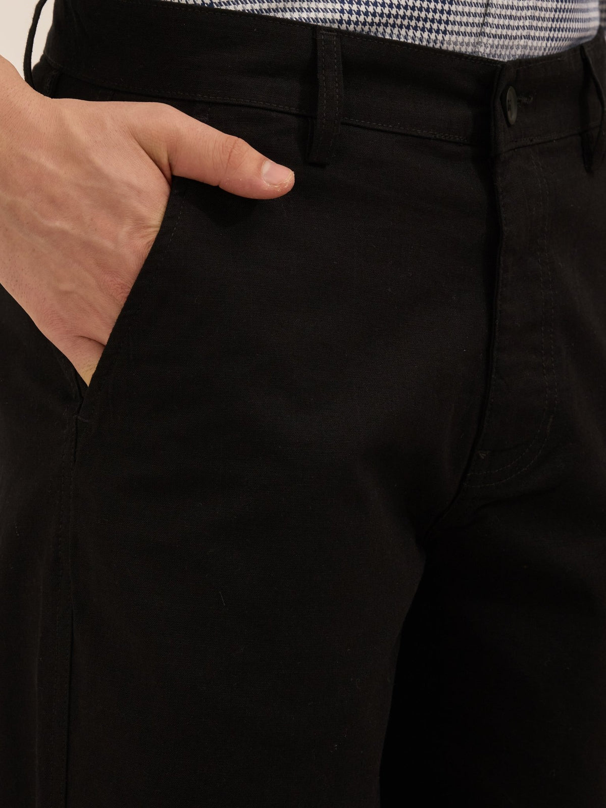 Tokarev - Comfort Fit Cotton trousers - Black - Espanshe