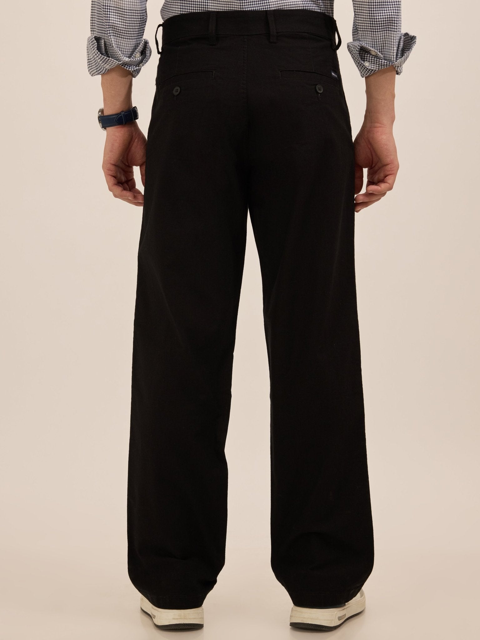 Tokarev - Comfort Fit Cotton trousers - Black - Espanshe