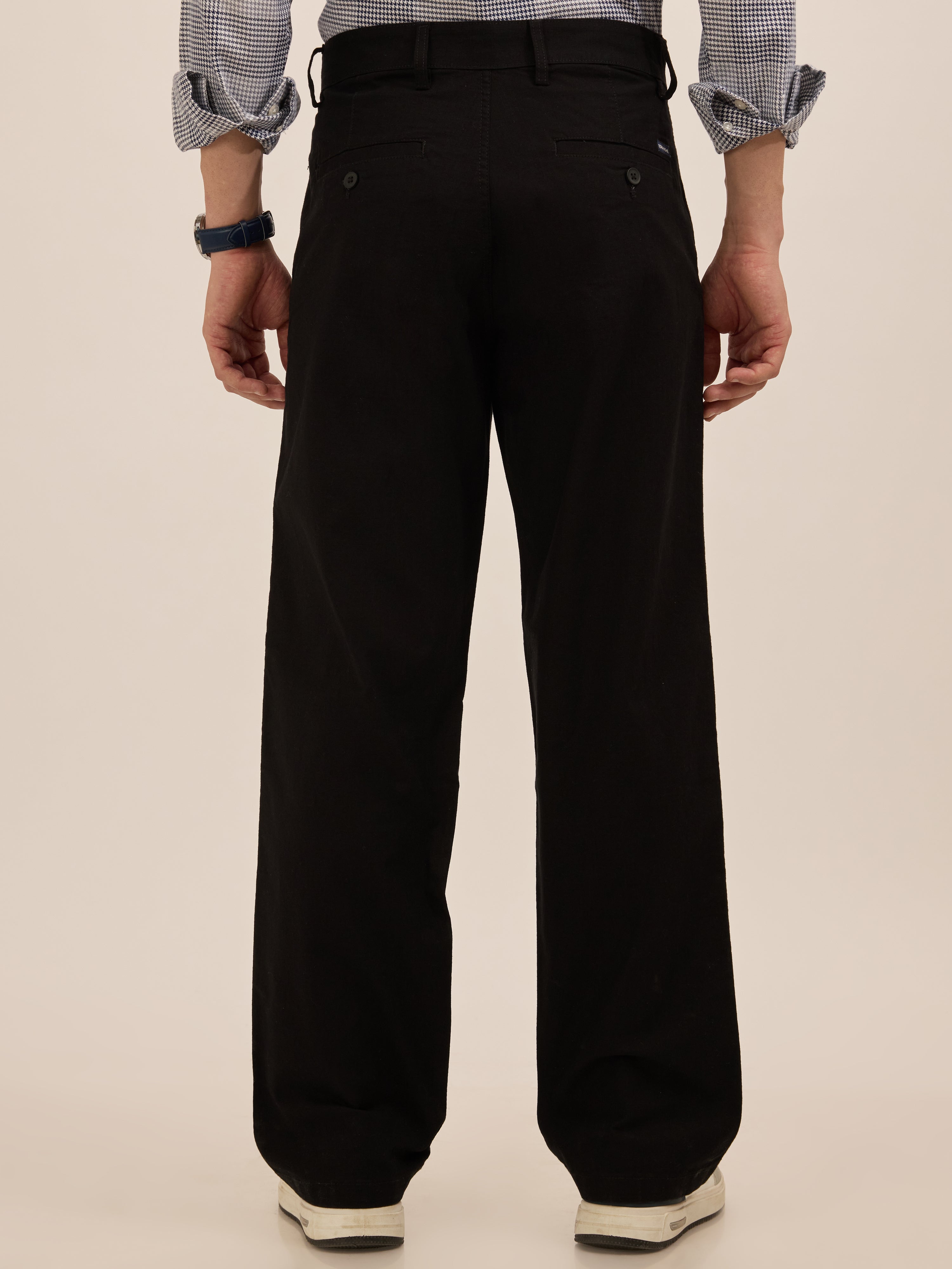 men's  Comfort Fit Cotton trousers - black