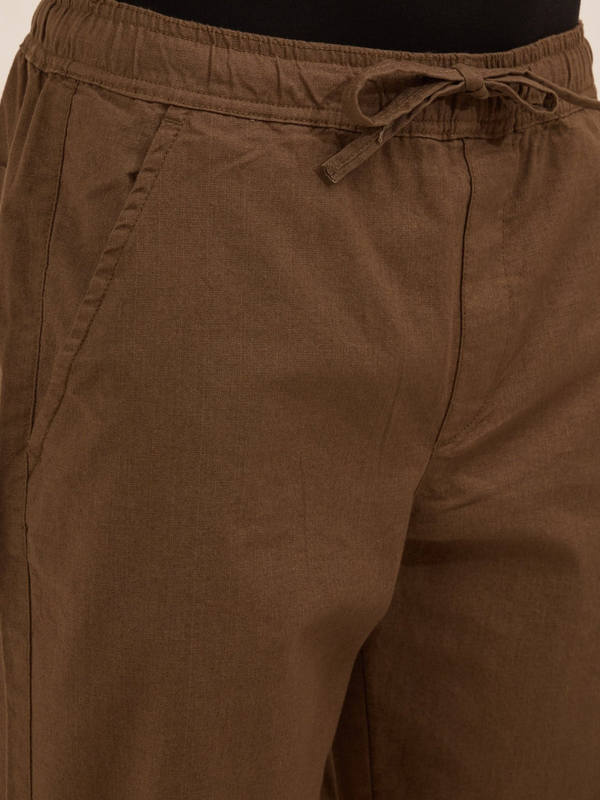 Luxeloom - Relaxed Fit Cotton Trouser - Brown - Espanshe