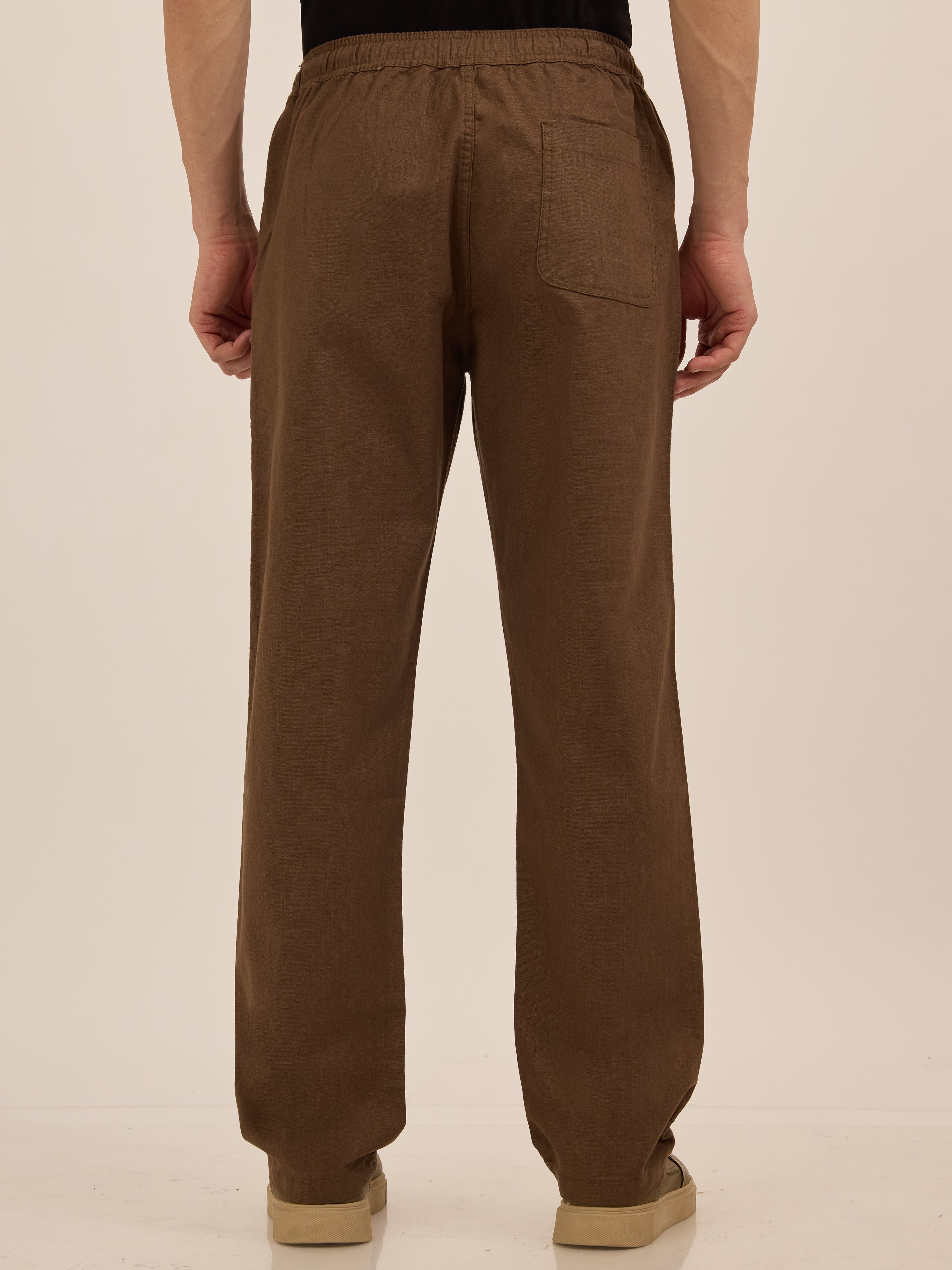 Men's Relaxed Fit Cotton Trouser - Brown