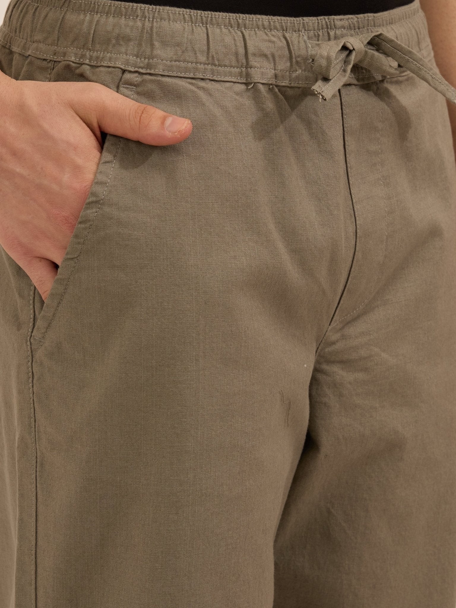 Luxeloom - Relaxed Fit Cotton Trouser - Smoke Green - Espanshe