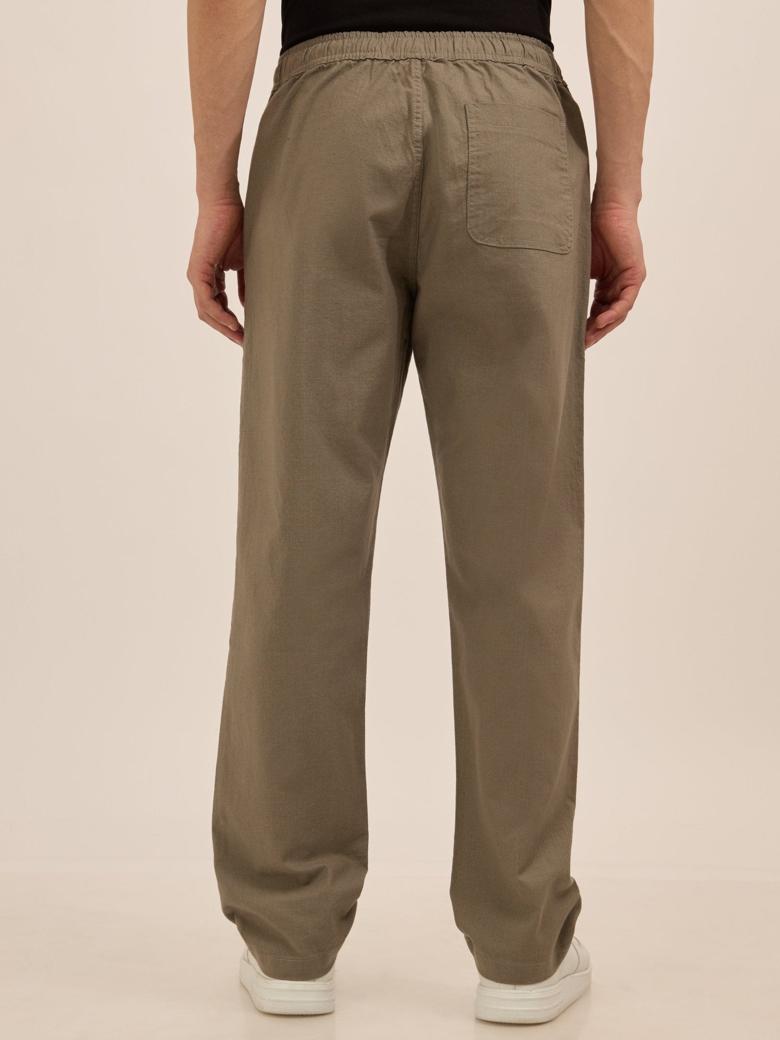 Luxeloom - Relaxed Fit Cotton Trouser - Smoke Green - Espanshe