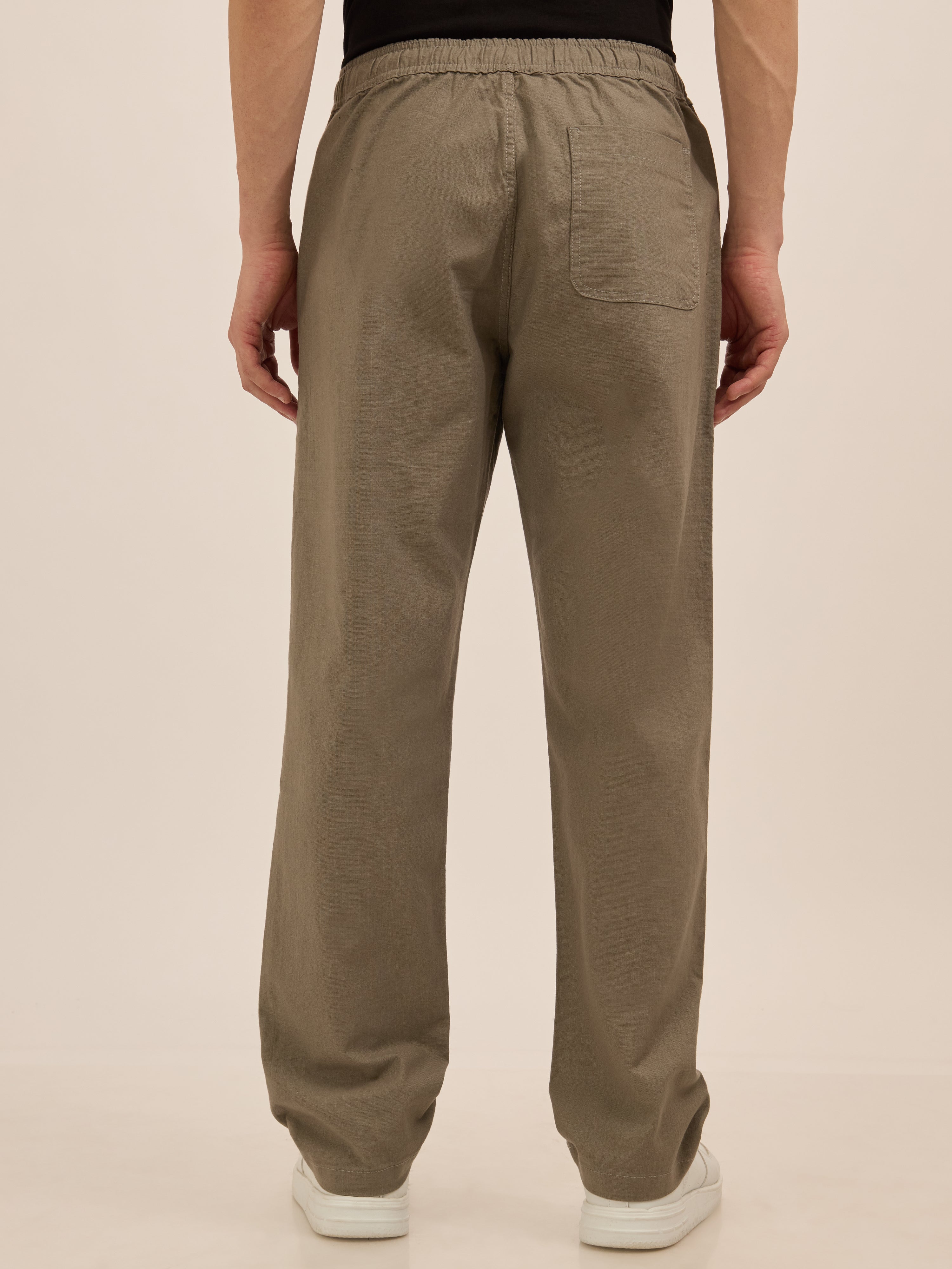 Men's Relaxed Fit Cotton Trouser - smoke green