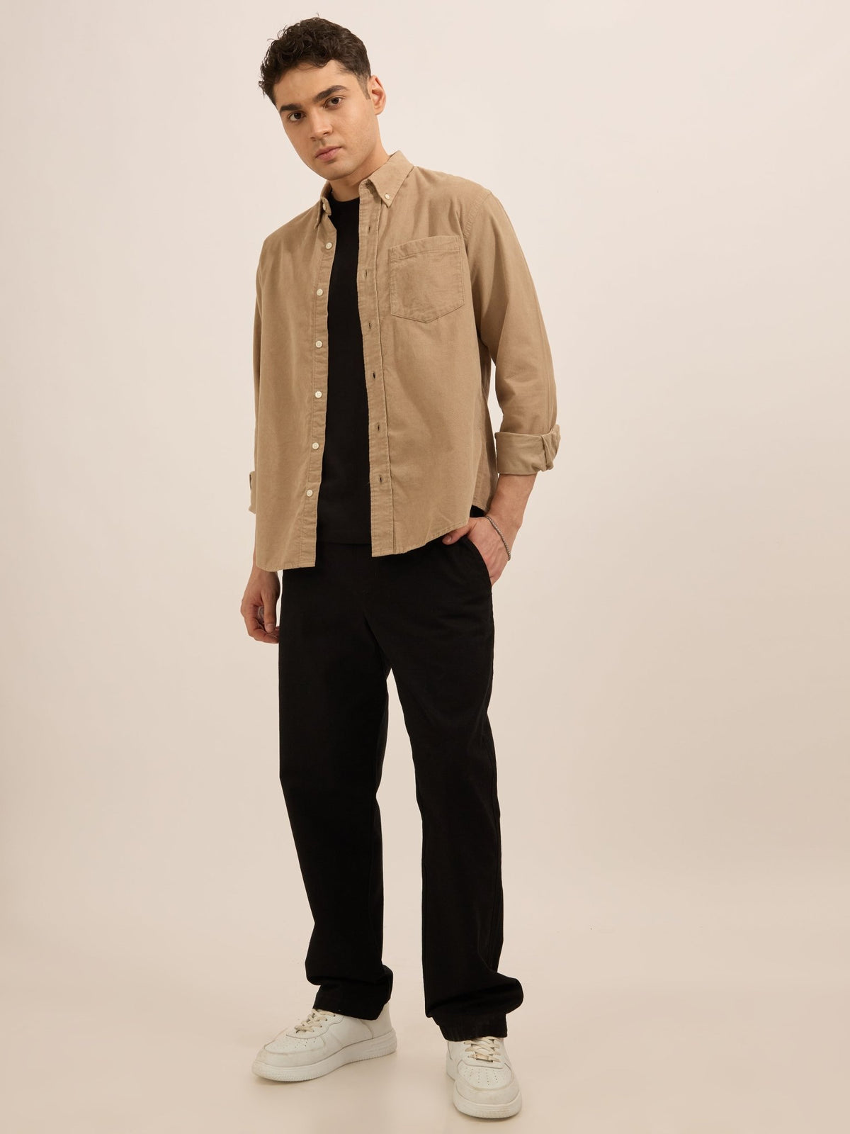 Luxeloom - Relaxed Fit Cotton Trouser - Black - Espanshe