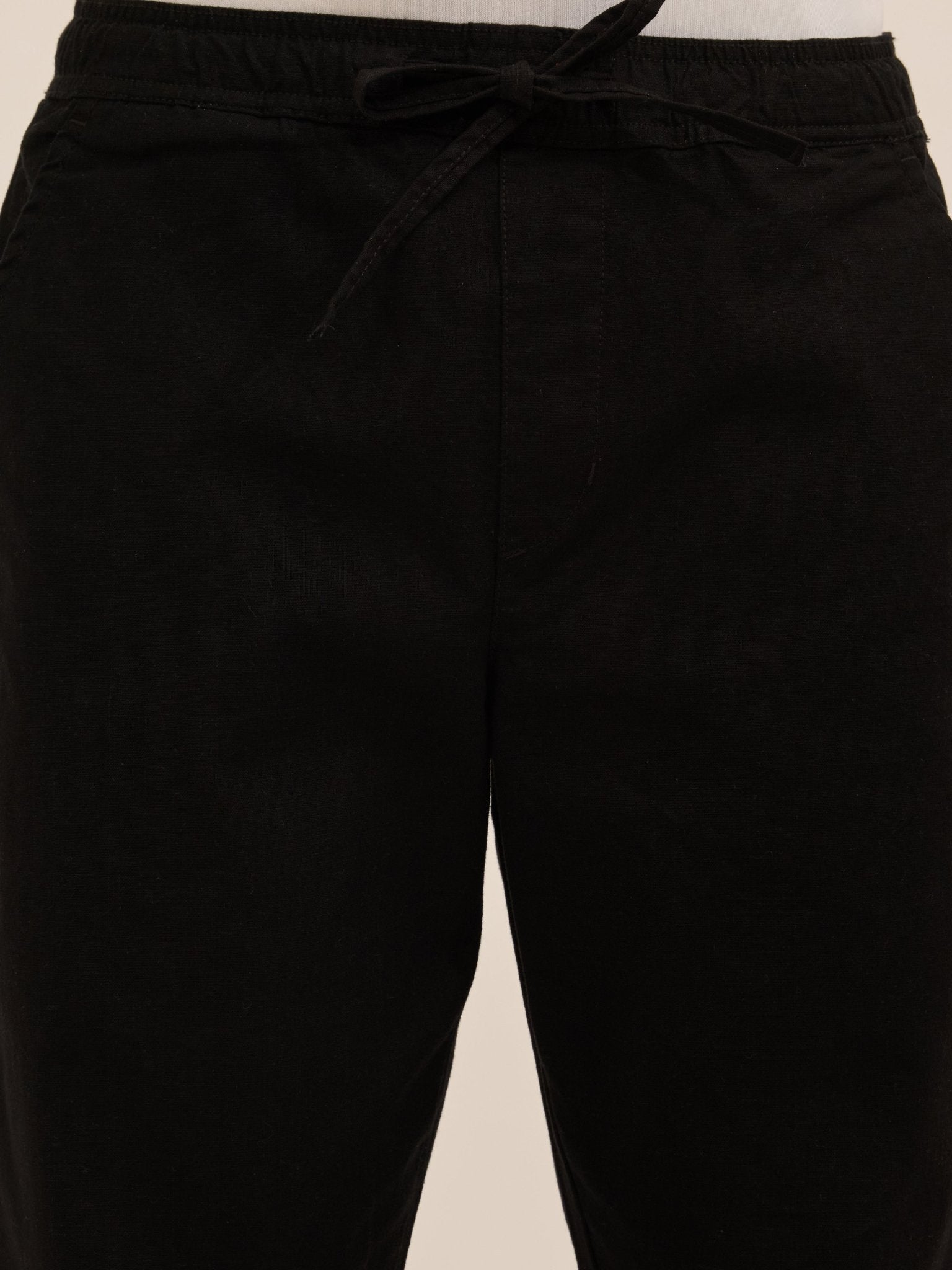 Luxeloom - Relaxed Fit Cotton Trouser - Black - Espanshe